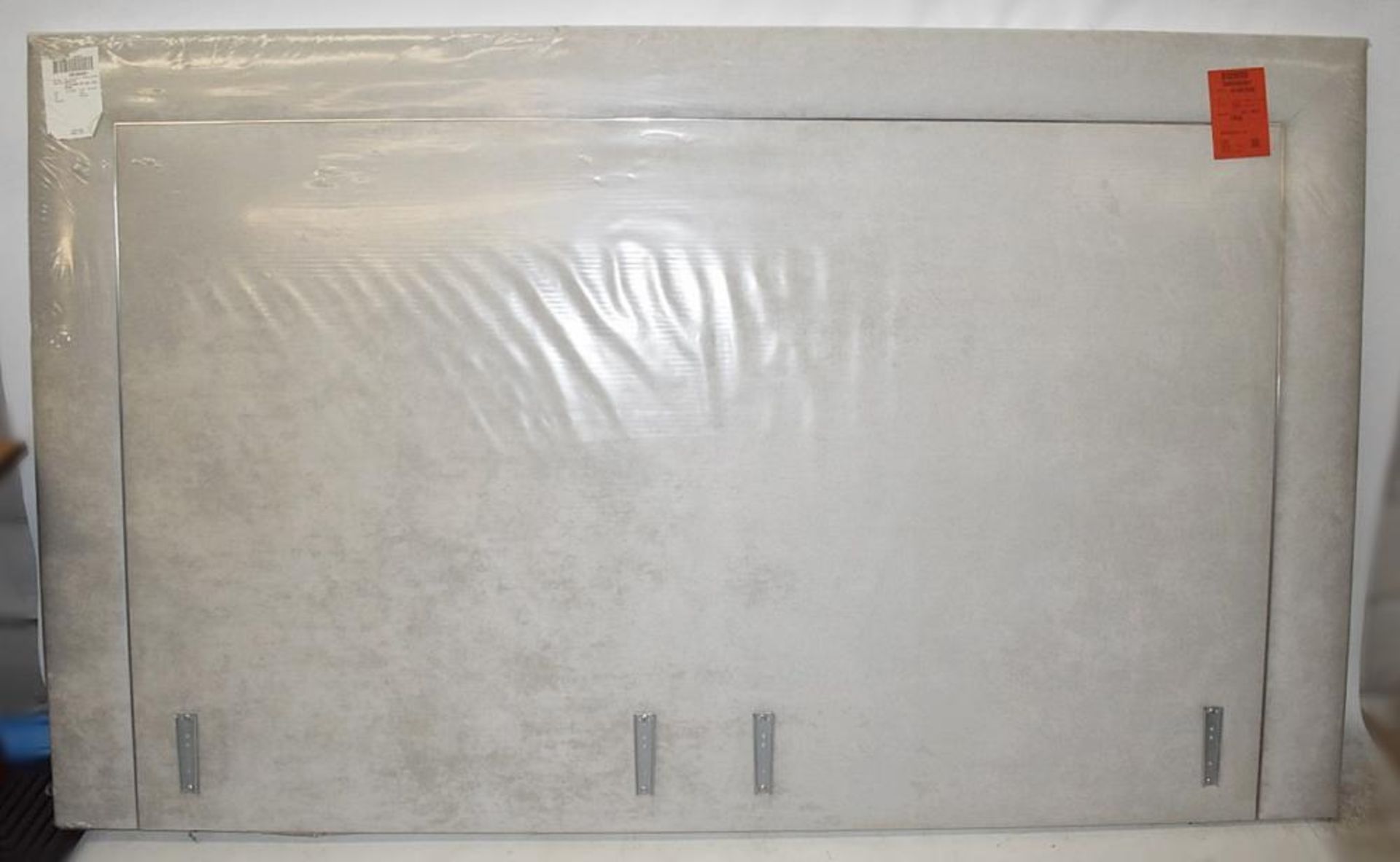 1 x COLUNEX 'Frame' Luxury Designer Headboard Upholstered In A Silver Chenille - Original RRP £2,640 - Bild 2 aus 3