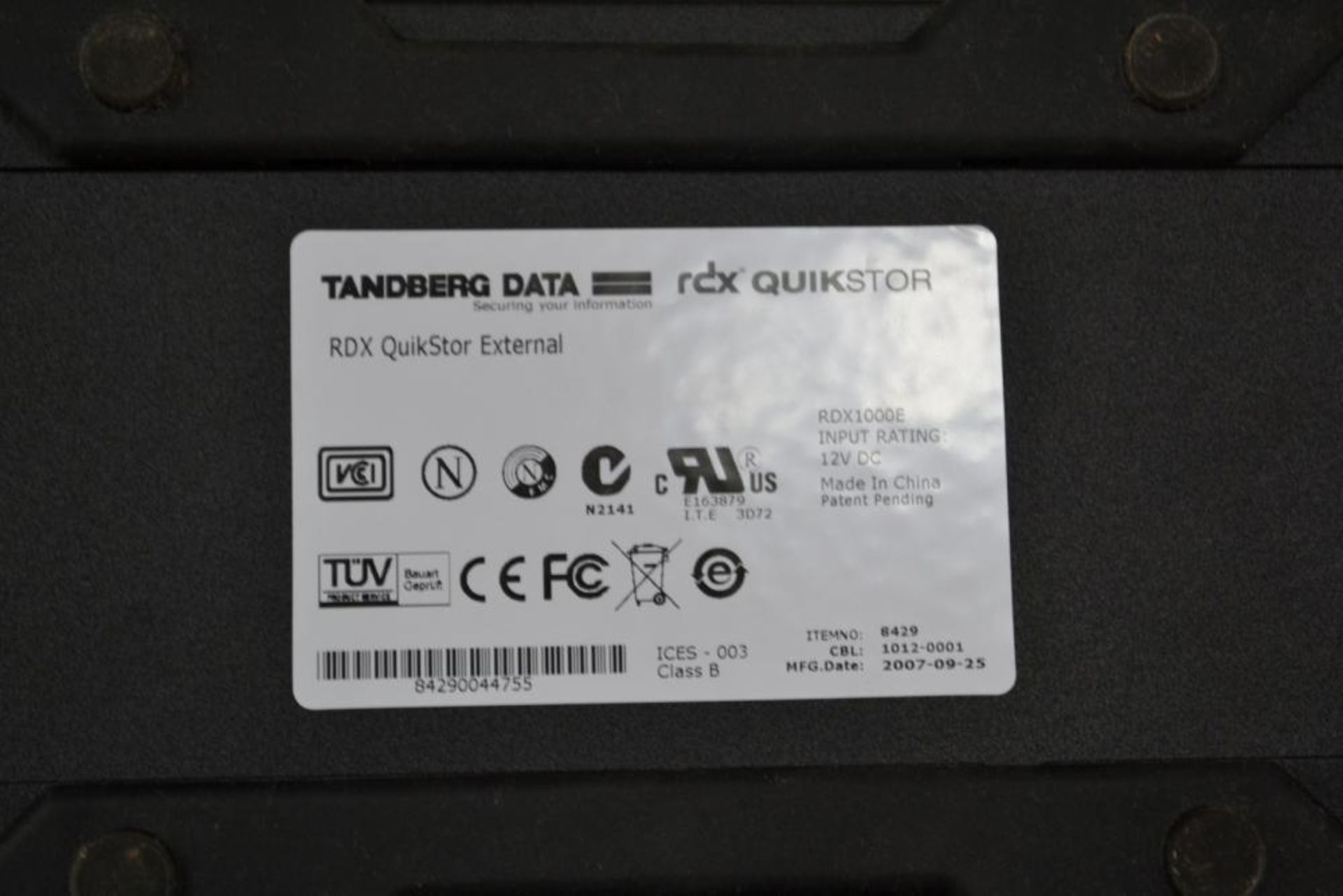 1 x Tandberg External RDX Drive Dock - Ref HK213 - CL394 - Location: Altrincham WA14 - HKPal1 <b - Image 4 of 4