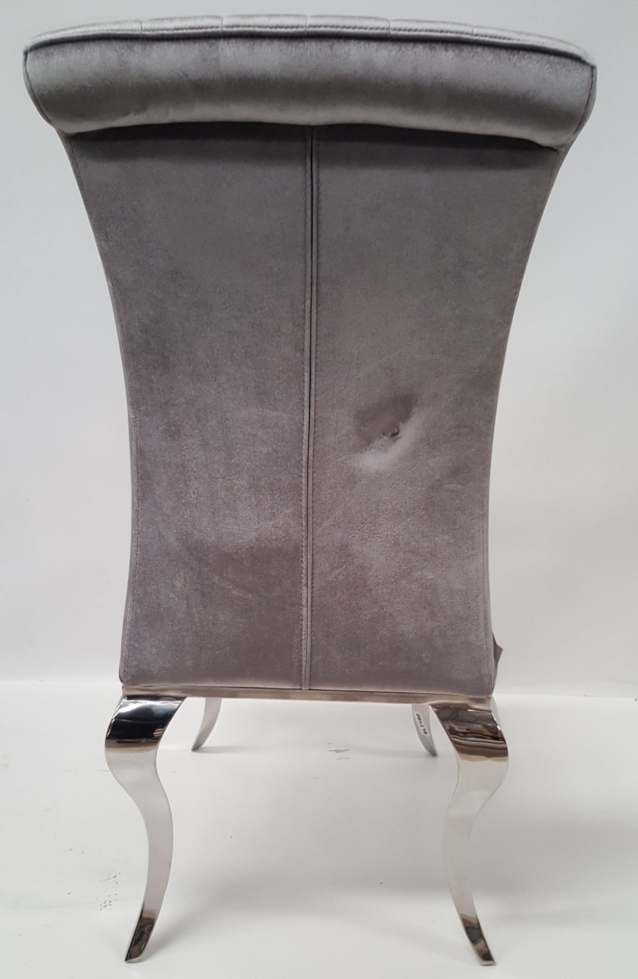 4 x STYLISH SILVER PLUSH VELOUR DRESSING/DINING TABLE CHAIRS - CL408 - Location: Altrincham WA14 - Image 3 of 7