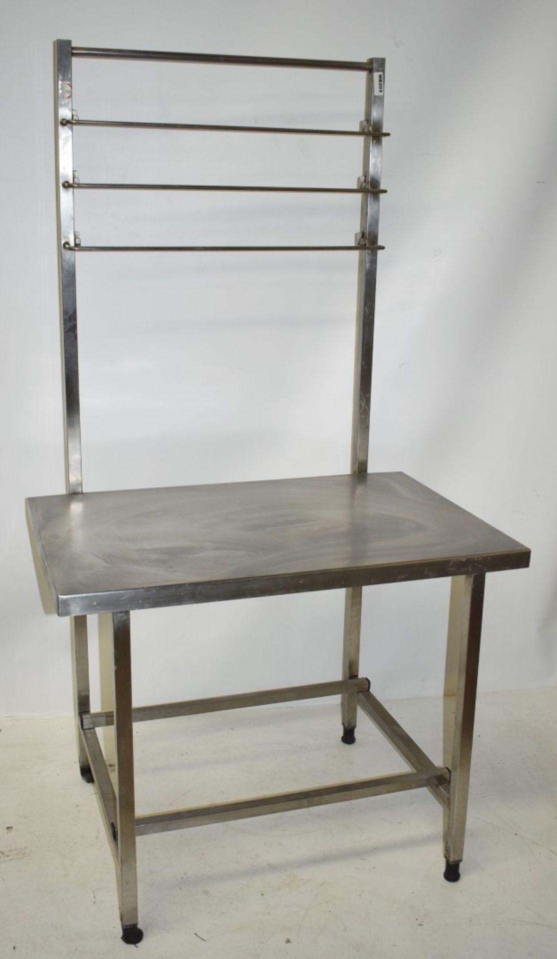 1 x Stainless Steel Prep Bench With Overhead Back Rails - H96/157 x W140 x D65 cms - CL453 - Ref