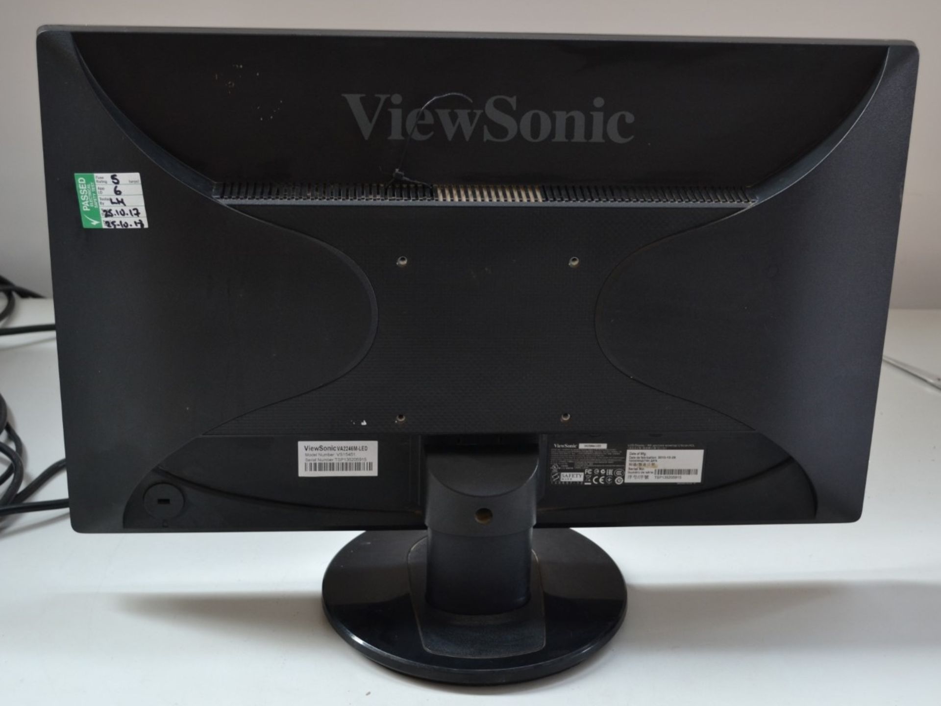 4 x View Sonic VA2246MLED 22" Widescreen PC Monitors - Ref J2254 - CL371 - Location: Altrincham WA14 - Image 2 of 4