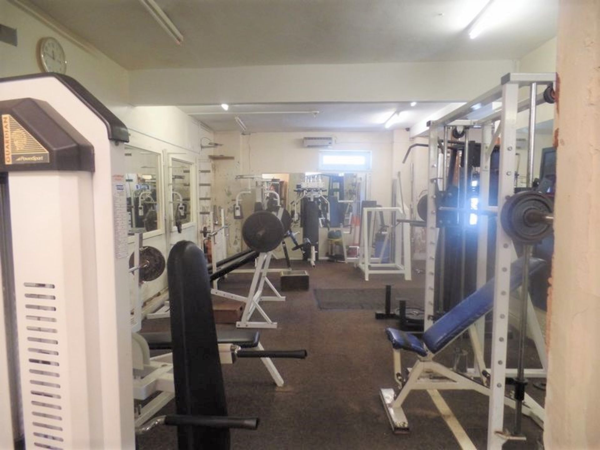 Contents of Bodybuilding and Strongman Gym - Includes Approx 30 Pieces of Gym Equipment, Floor Mats,