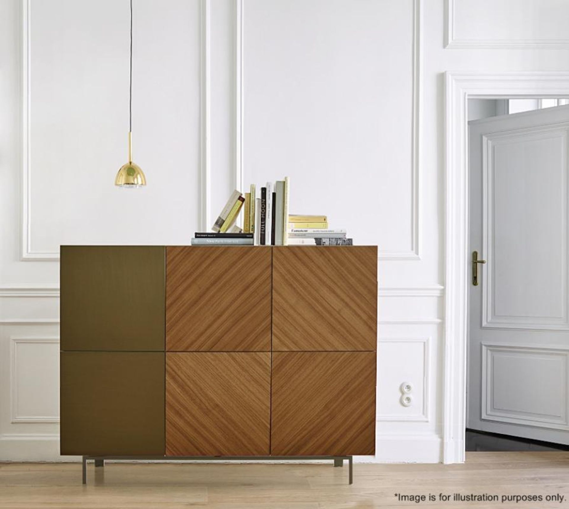 1 x LIGNE ROSET 'Book And Look' 6-Door Sideboard With Bronzed Fronts - Dimensions: H120 x 45 x 157cm