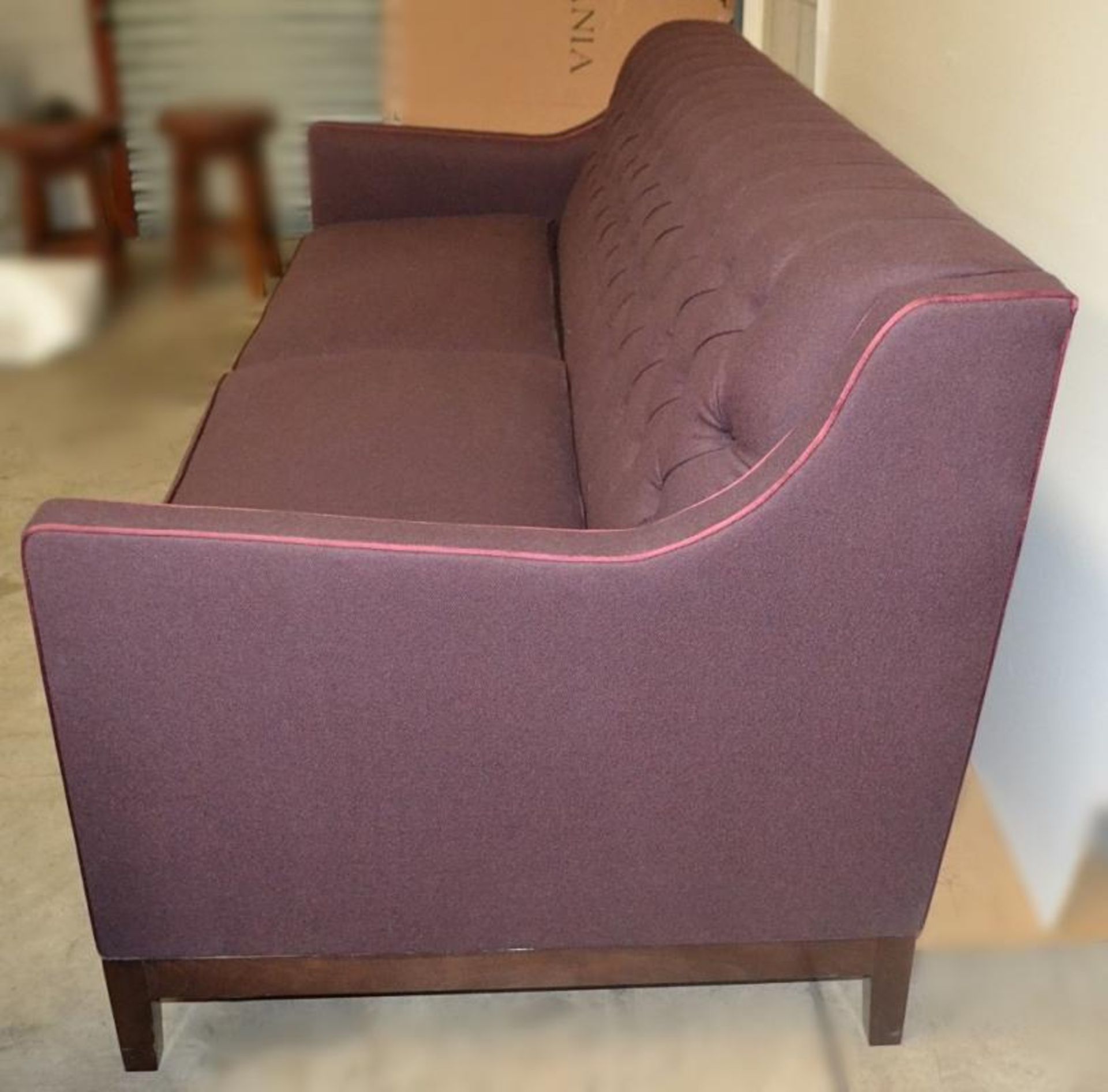 1 x Artistic Upholstery Ltd 'Tiverton' 3-Seater Luxury Handcrafted Sofa In Purple - British Made - 2 - Image 2 of 7