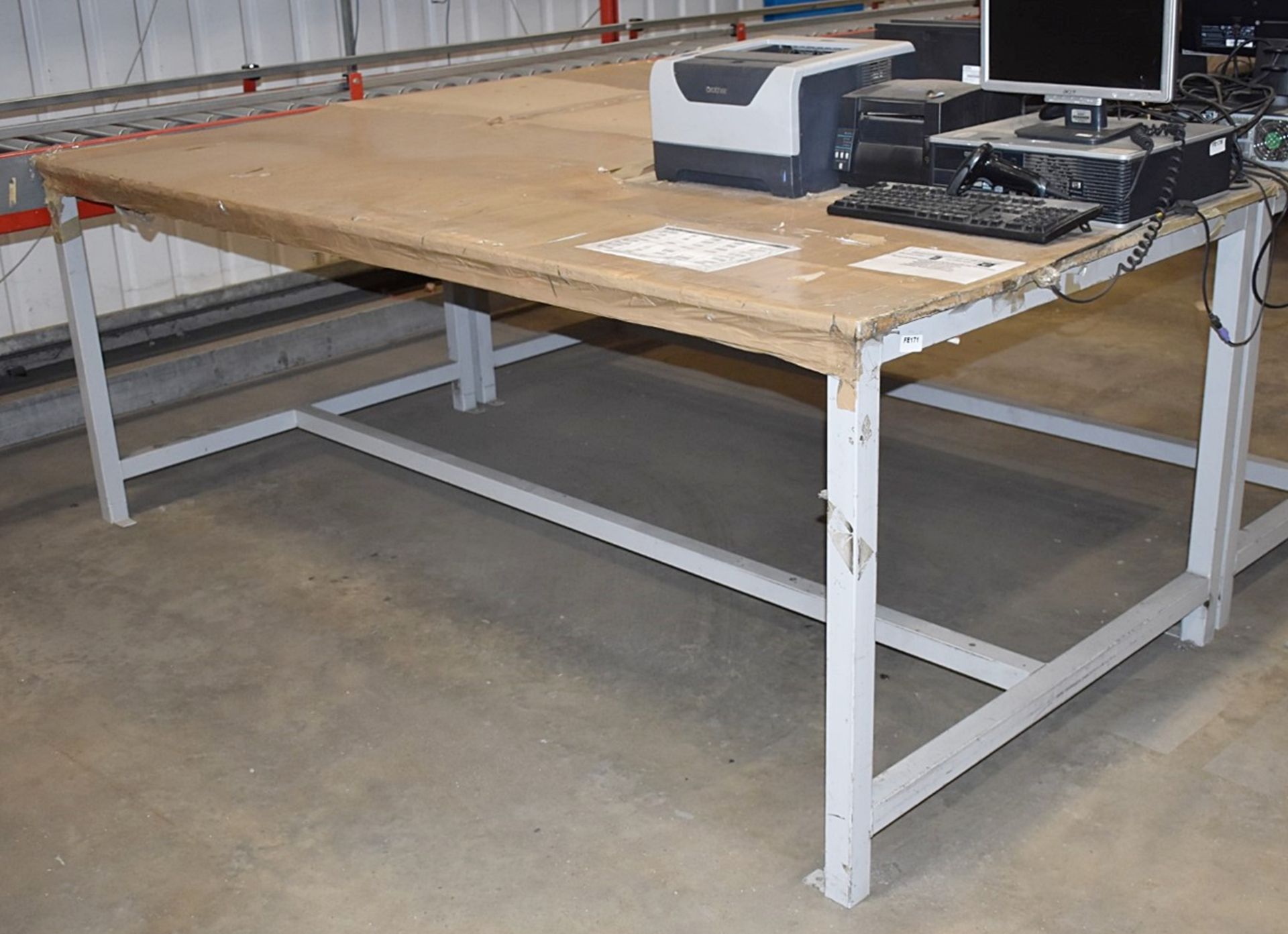 1 x Workbench With Grey Metal Frame - Approx Size H92 x W240 x D120 cms - Ref FE171 - CL480 -