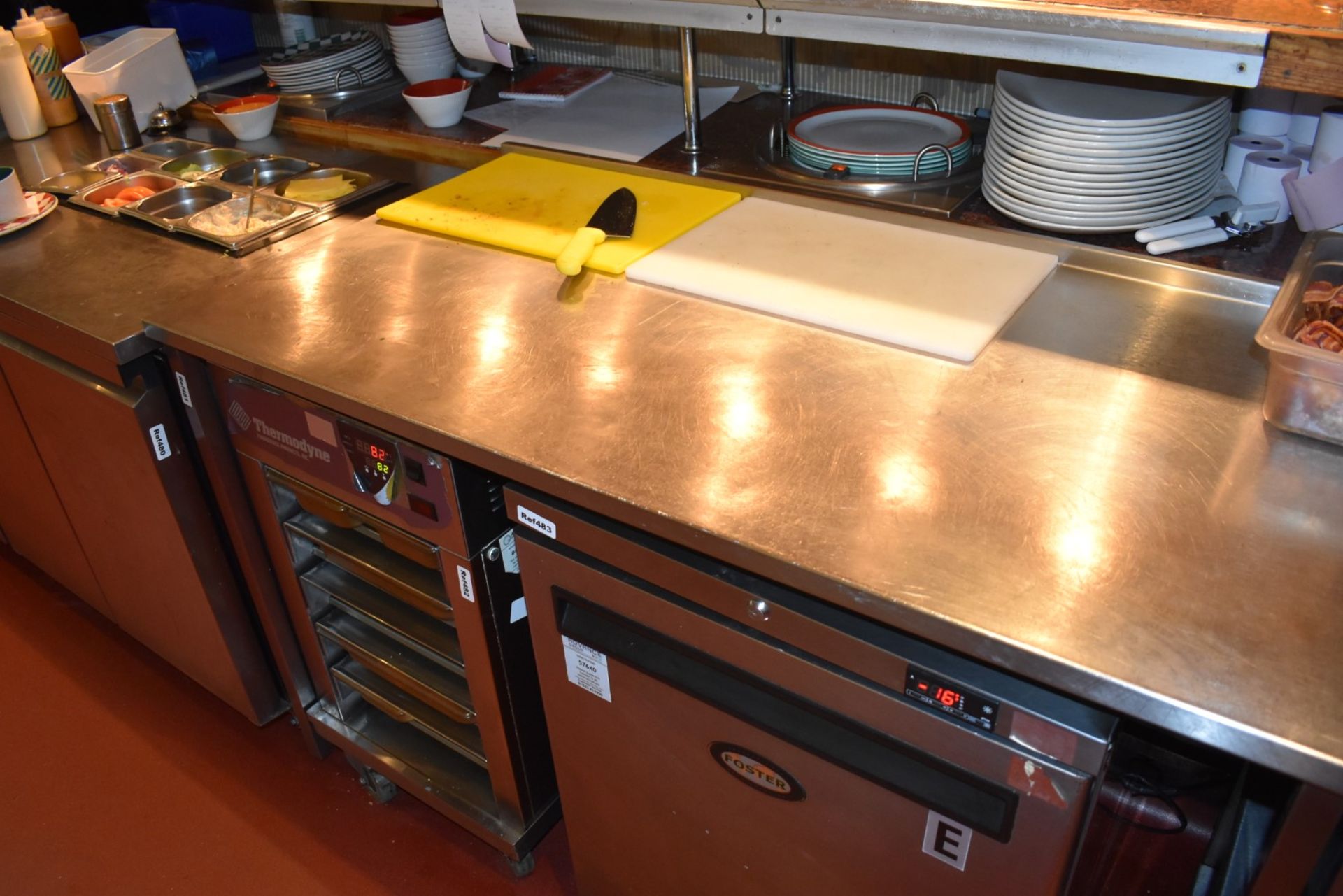 1 x Large Stainless Steel Prep Bench With Undercounter Space For Appliance and Shelves - H89 x - Image 2 of 2