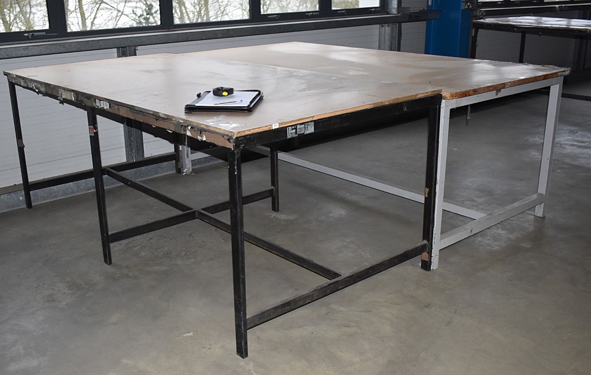 2 x Workbenches With Metal Frames - Size: 120 x 240cm - Ref FE258 - CL480 - Location: Nottingham - Image 2 of 2