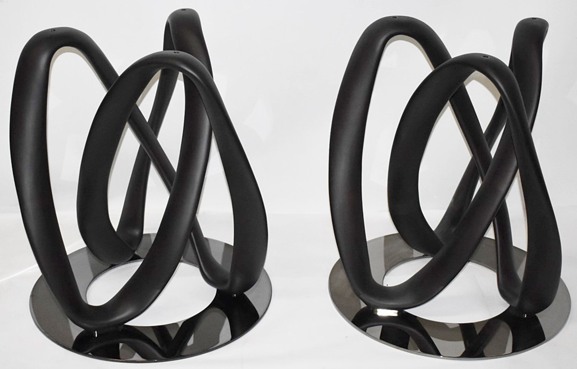 1 x PORADA 'Infinity' Italian Designer Rectangular Glass Topped Dining Table With Distinctive Bases - Bild 3 aus 15