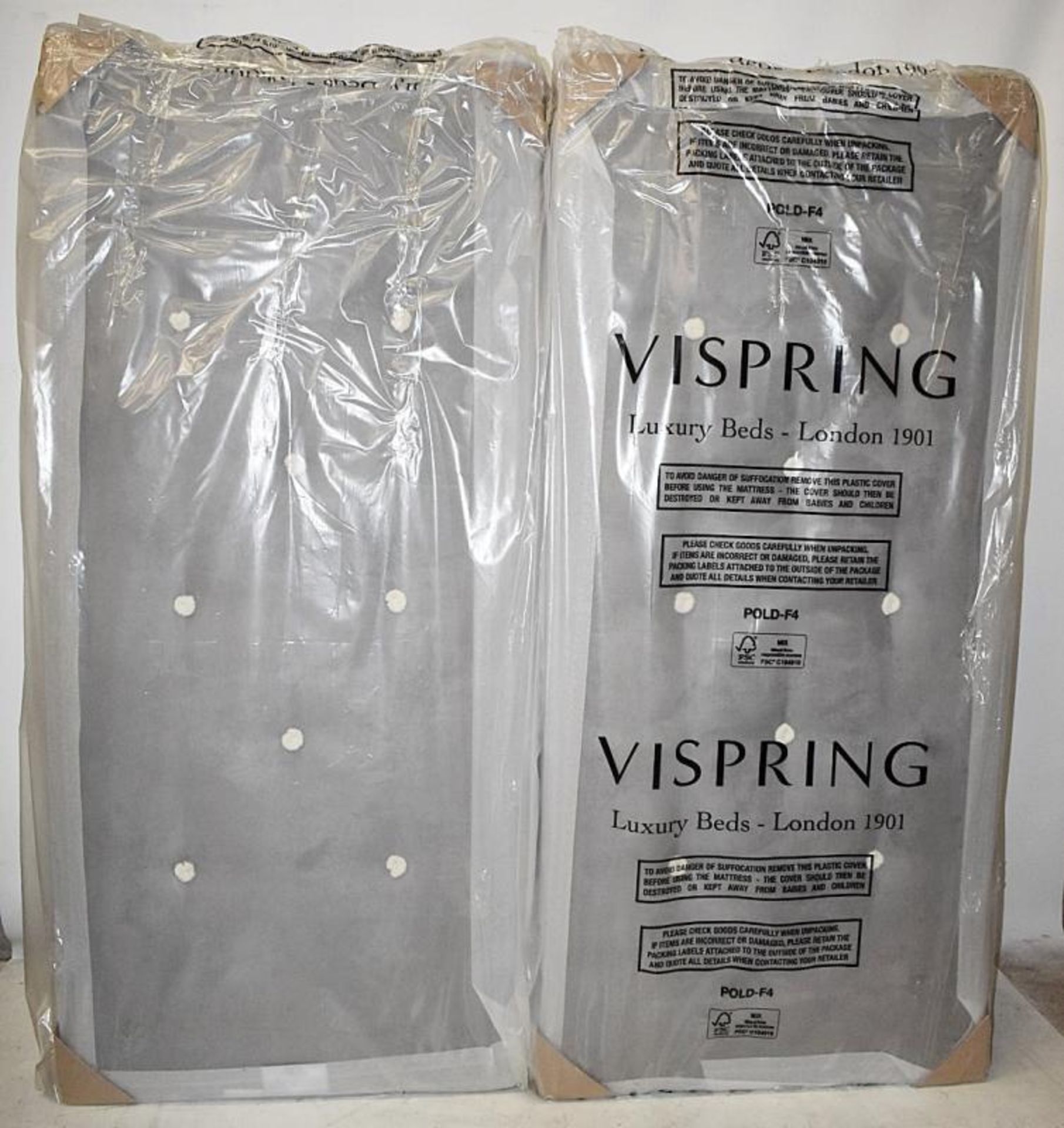 1 x VISPRING 'Sovereign' Divan Luxury Super King Size Bed Base In A Dove Grey Faux Suede - Handmade - Image 2 of 8