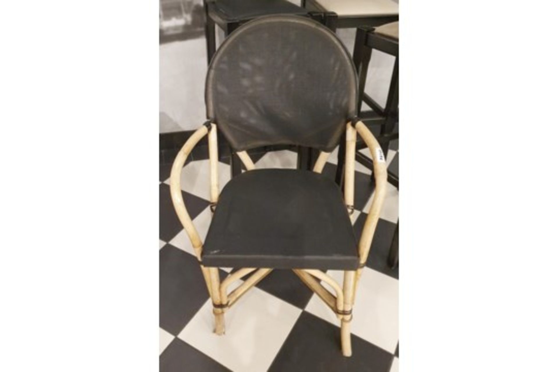 6 x Bamboo Studio Chairs With Black Seat and Back Rest - Features the Name 'PAUL' Printed on the - Image 3 of 5