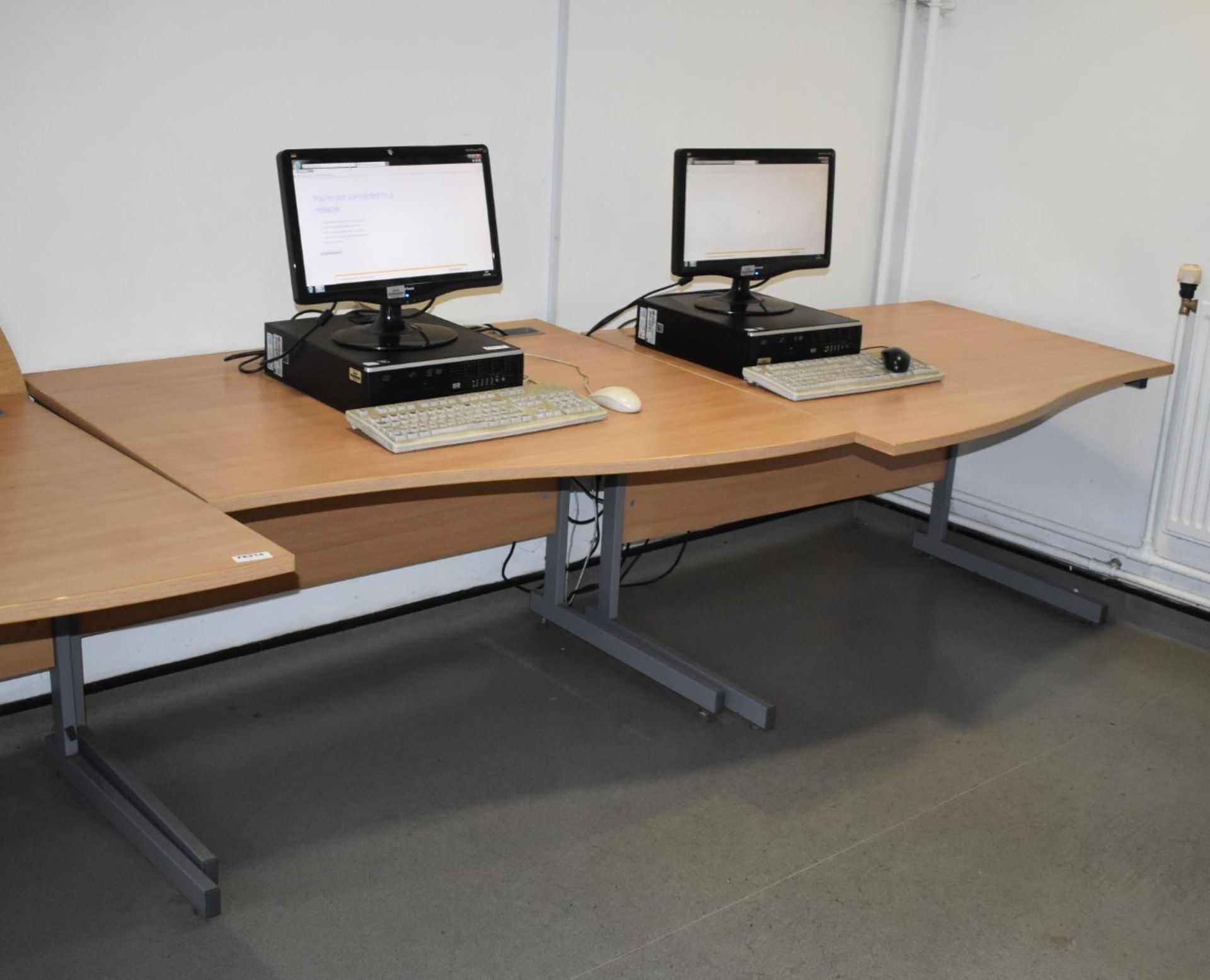 4 x Wave Computer Office Desks in Beech - 120cm Wide - Ref FE214 CT - CL480 - Location: Nottingham