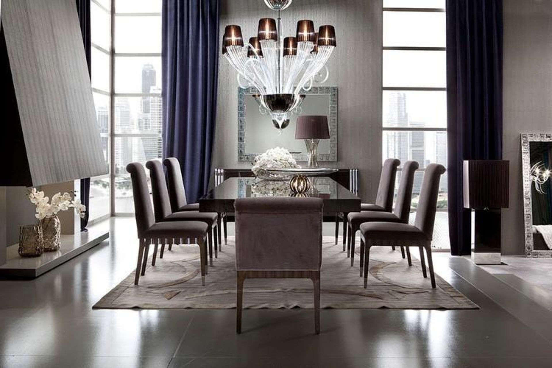 1 x Giorgio Absolute Dining Extension Table 4000 – Mako Japanese Tamos Burl Veneer With a High Gloss - Image 13 of 24