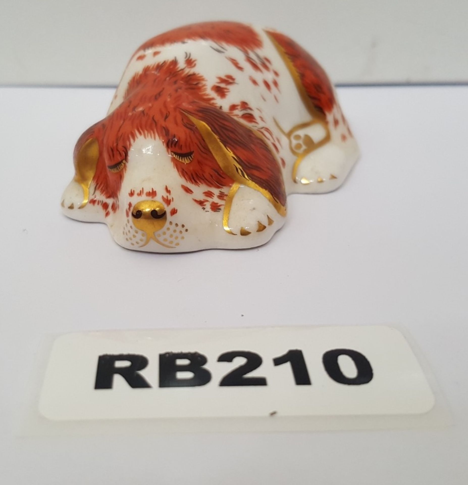 1 x Collectible Royal Crown Derby Puppy China Paperweight - Ref RB210 I - Image 4 of 5