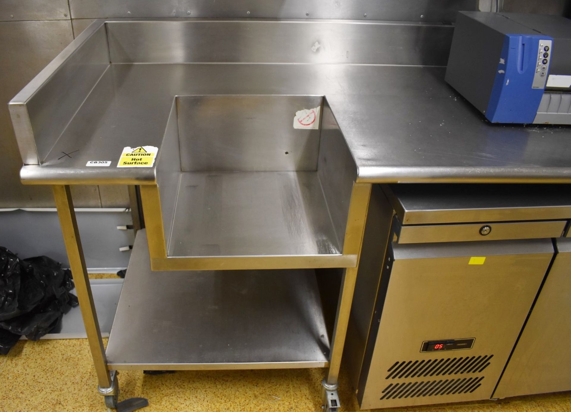 1 x Commercial Kitchen Prep Bench on Castors - Large 13ft Size - Features Upstand Splashback and - Image 5 of 12