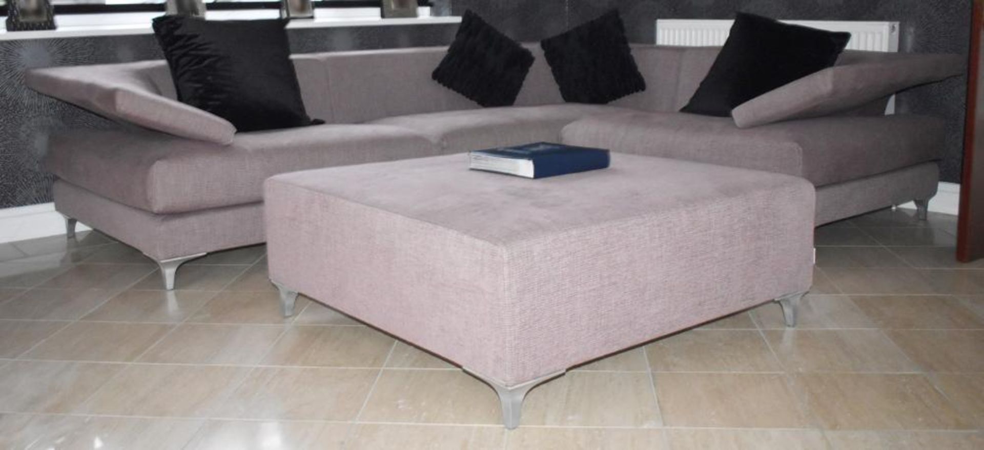 1 x SWAN Italia Corner Sofa and Ottoman finished in Light Purple - CL469 - Location: Prestwich M25 - - Image 3 of 14