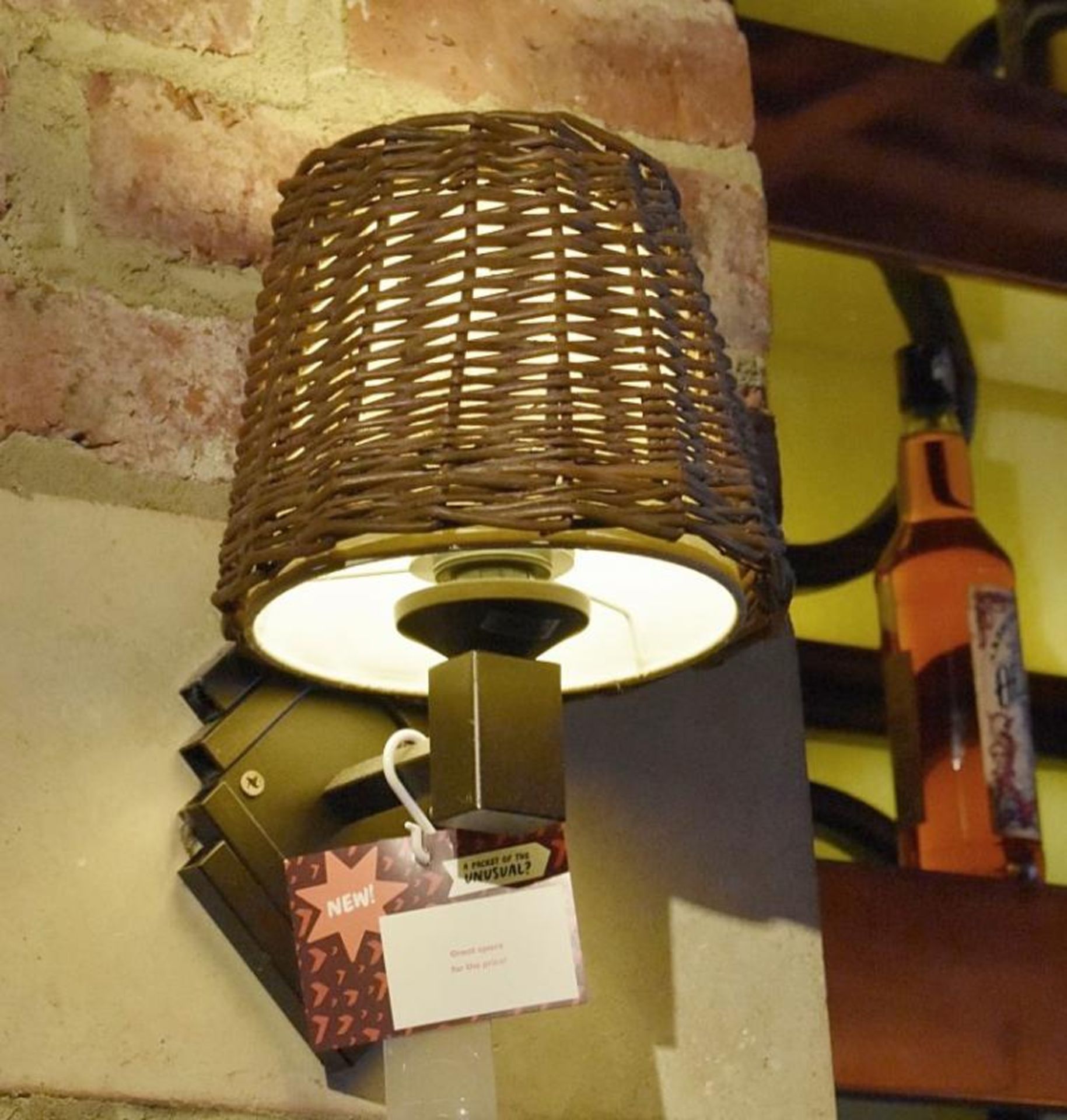 5 x Wall Lights With Rustic Basket Shades - CL461 - Location: Altrincham WA14