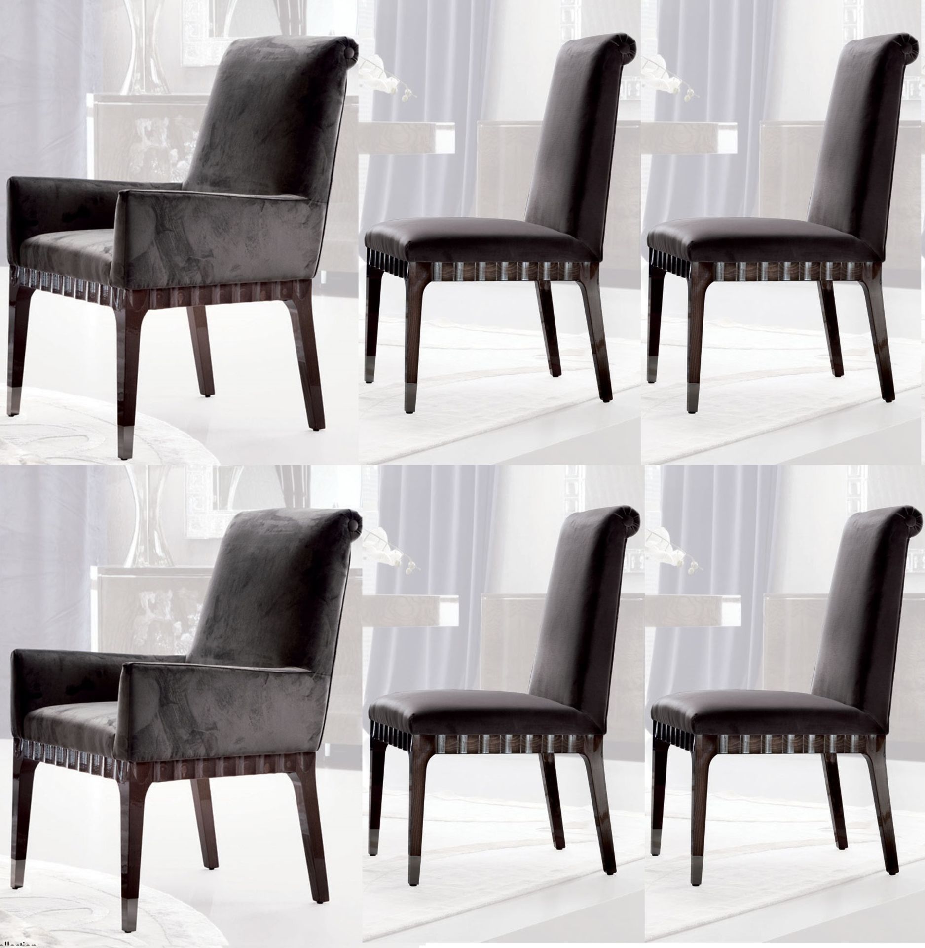 6 x GIORGIO COLLECTION 'Absolute' Italian Designer Dining Chairs - Pre-owned In Good Overall