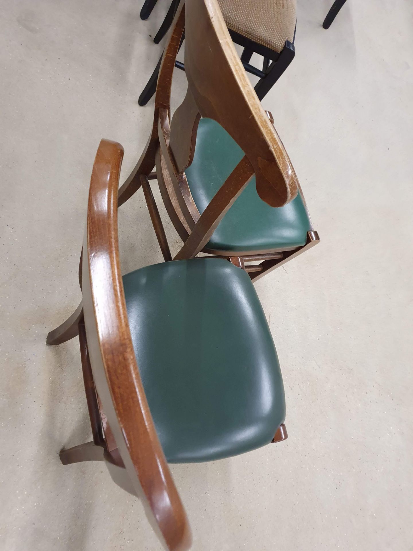 4 x Waring Dining Chairs With Green Leather Seat Pads - Ref PA210 - CL463 - Location: Altrincham WA1 - Image 2 of 4