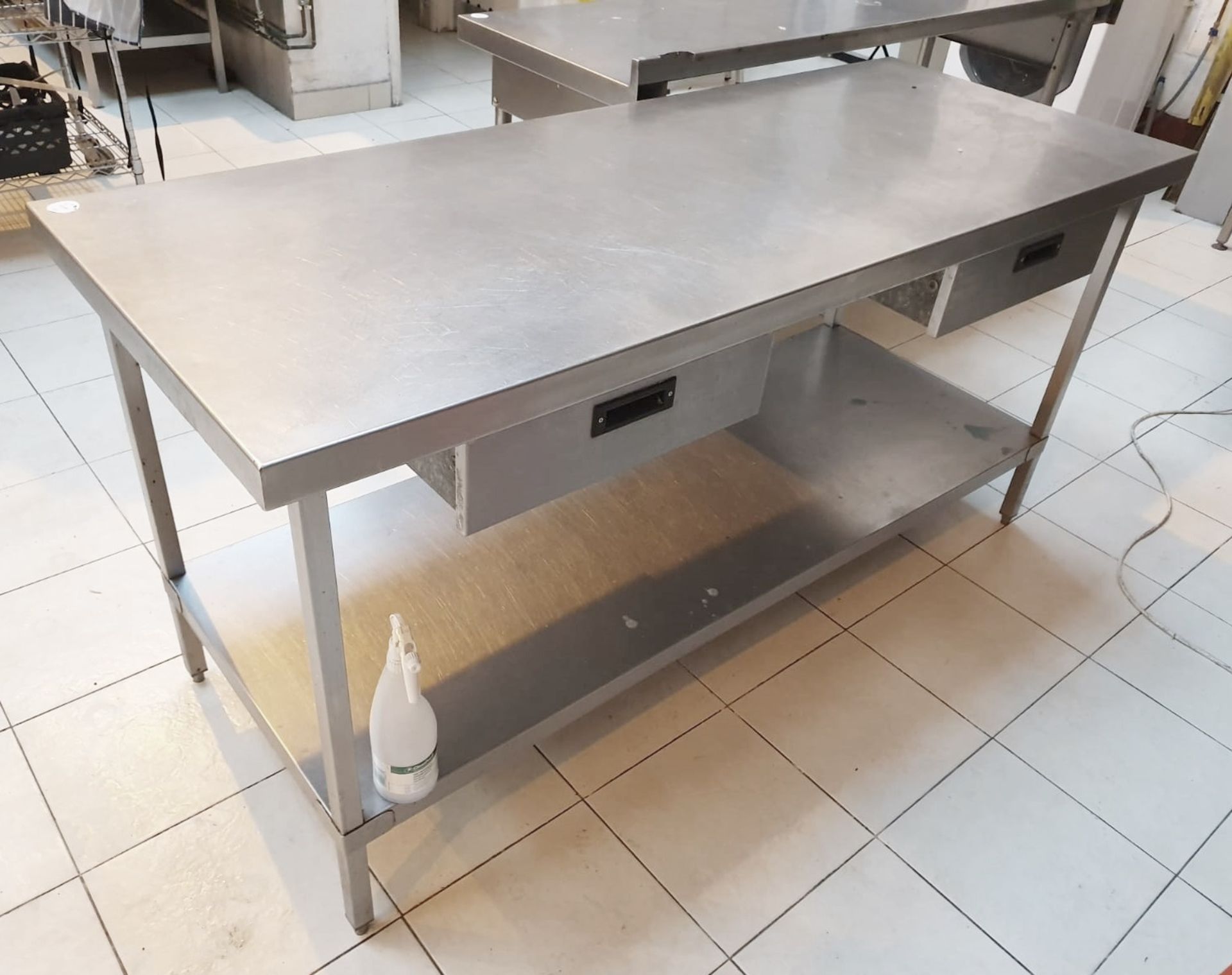 1 x Stainless Steel Prep Table With Upstand And Bottom Shelf **£5 Start - No Reserve**