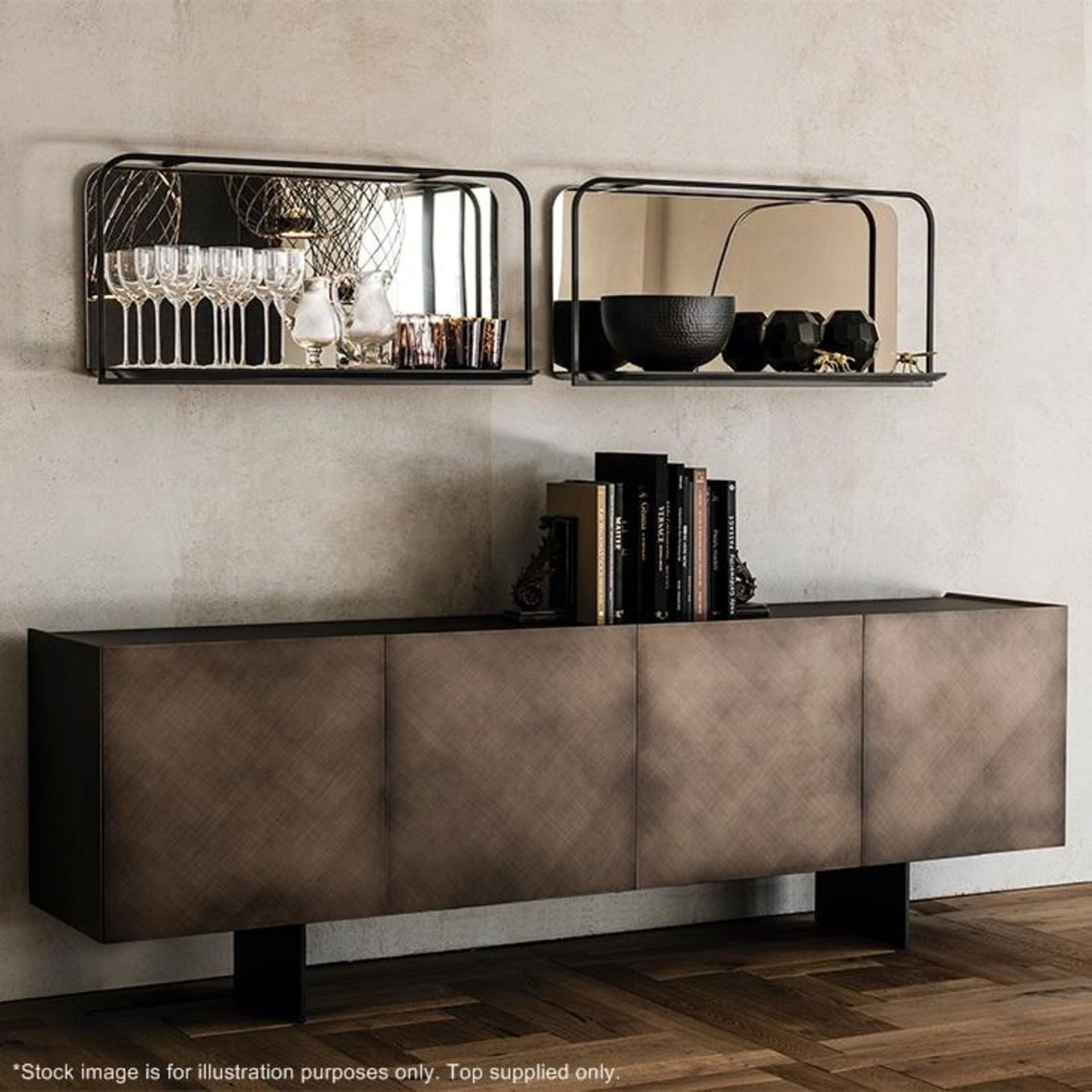 1 x CATTELAN 'Arizona' Extra Clear Moka Painted Glass Sideboard Top - Original RRP £168.00 - Image 6 of 9