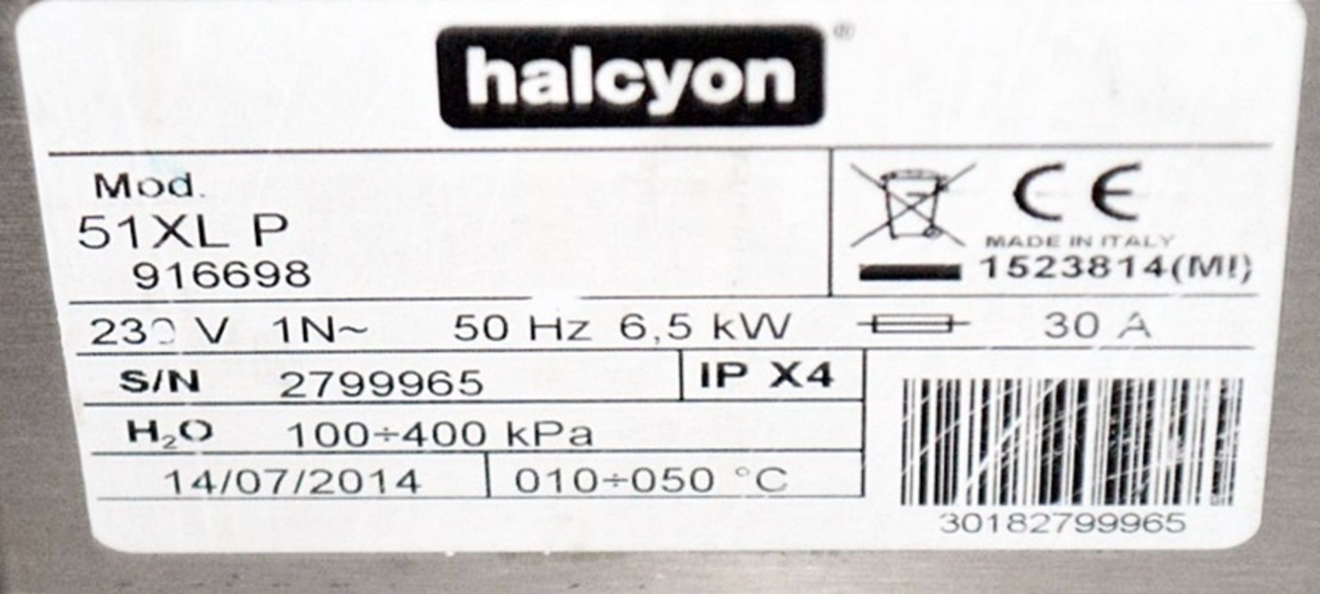 1 x Halcyon 'Amika AM51XL' Commercial Undercounter Dishwasher - Dimensions: W580xD605xH815mm - - Image 5 of 5