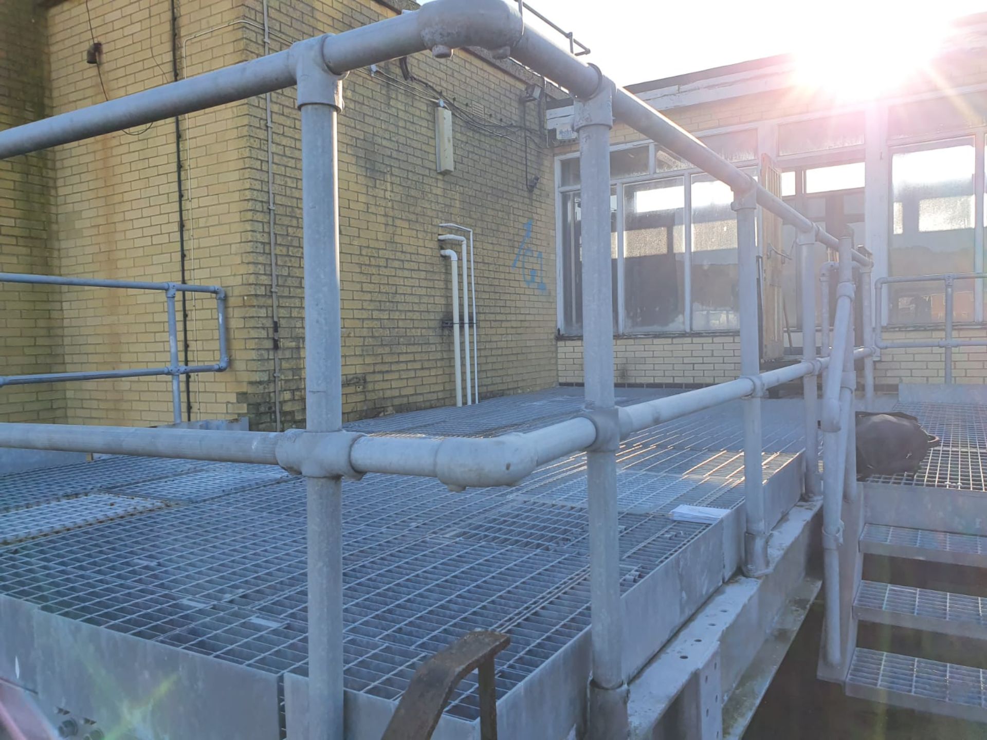 1 x Outdoor Rooftop Mezzanine Floor With Grid Anti Slip Floor Surface and Safety Hand Rails - - Image 8 of 10
