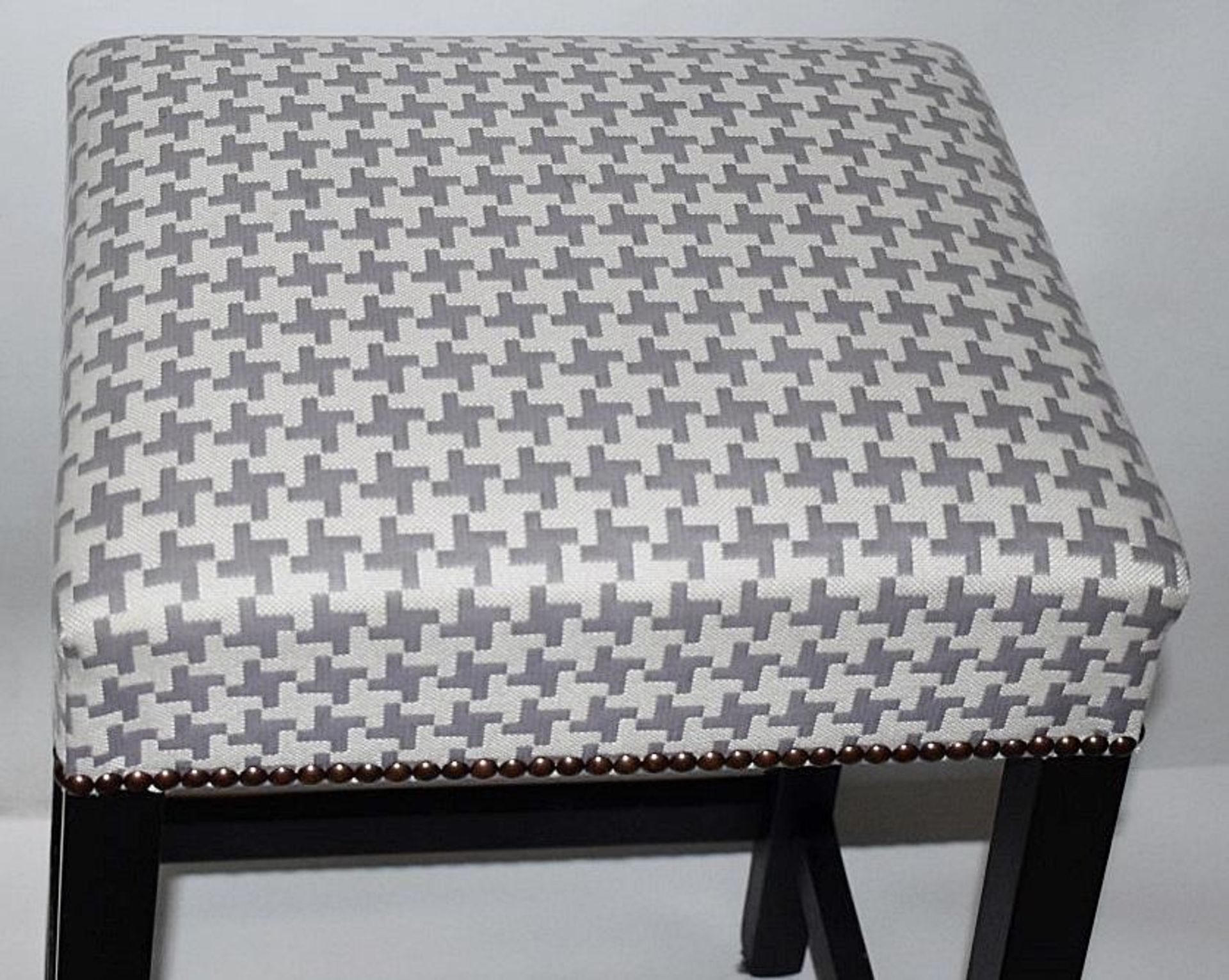 1 x Contemporary Bar Stool Upholstered In A Chic Designer Fabric - Recently Removed From A Famous De