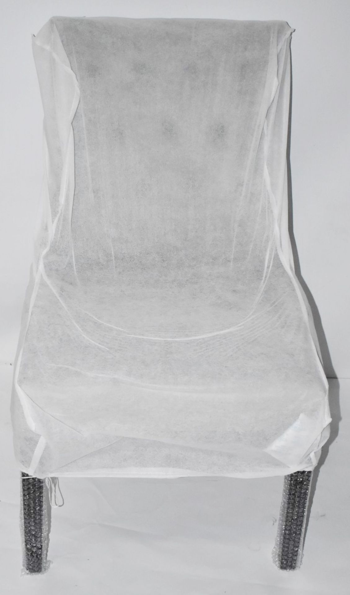 6 x HOUSE OF SPARKLES Luxury Vintage-style Button-Back LION Dining Chairs In A Light Grey Velvet - Image 6 of 9