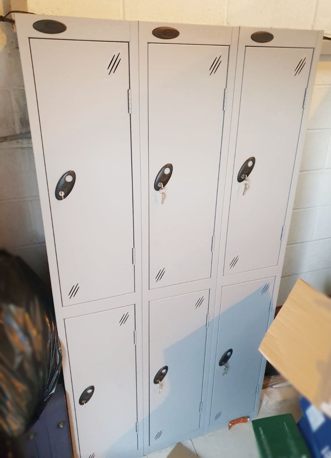 1 x 6-Door Locker With Keys - Dimensions: w92cm x 146cm x h178cm **£5 Start - No Reserve**