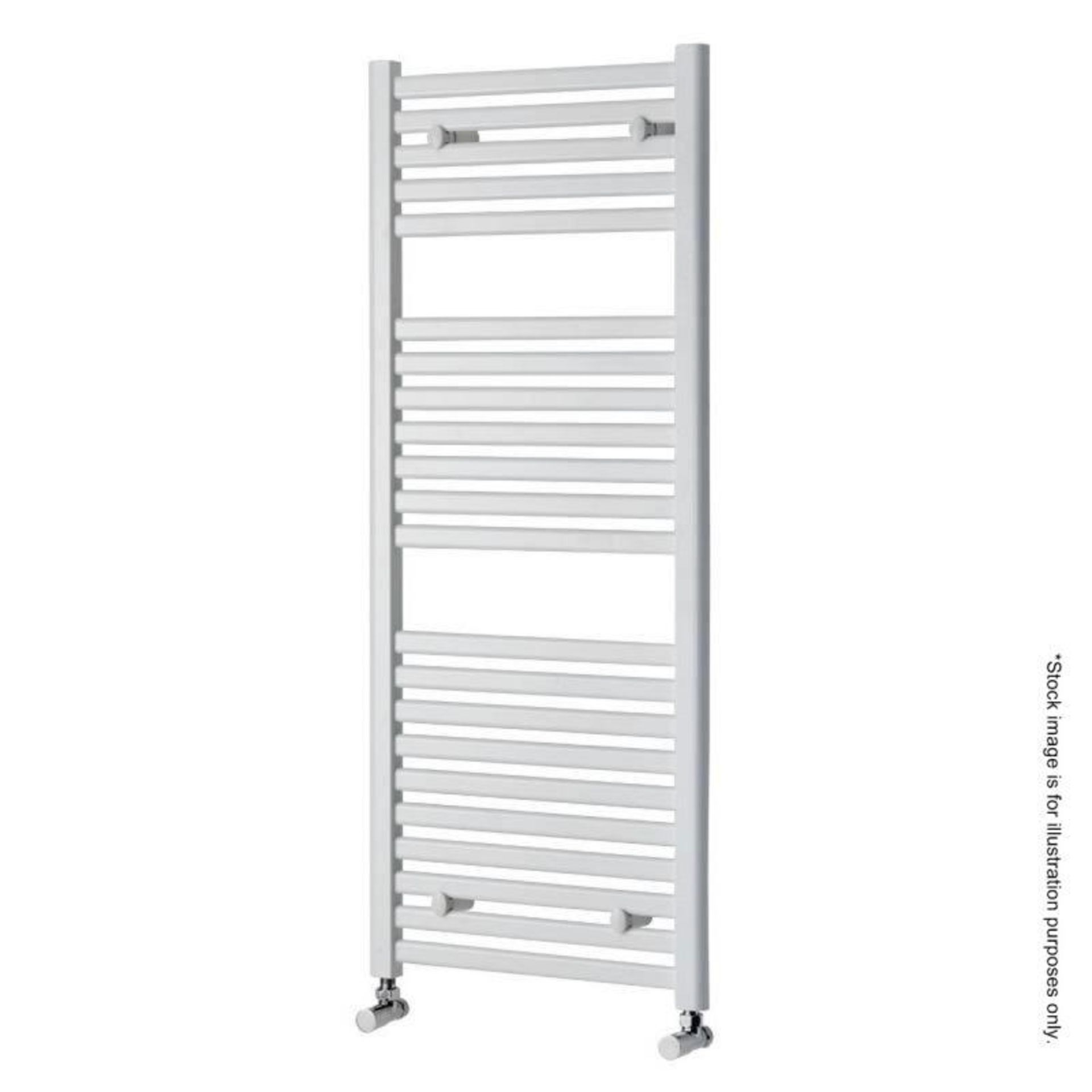 1 x OVAL Heated Towel Rail Radiator In White (TW27) - Unused Boxed Stock - Size: 1200 x 500mm - CL19 - Image 4 of 10