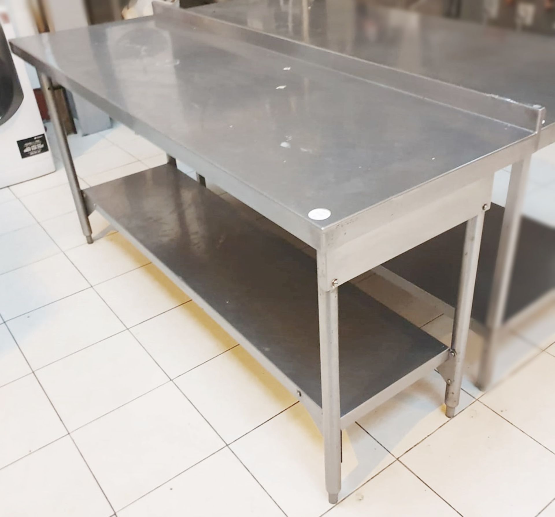 1 x Stainless Steel Prep Table With Upstand And Bottom Shelf **£5 Start - No Reserve**
