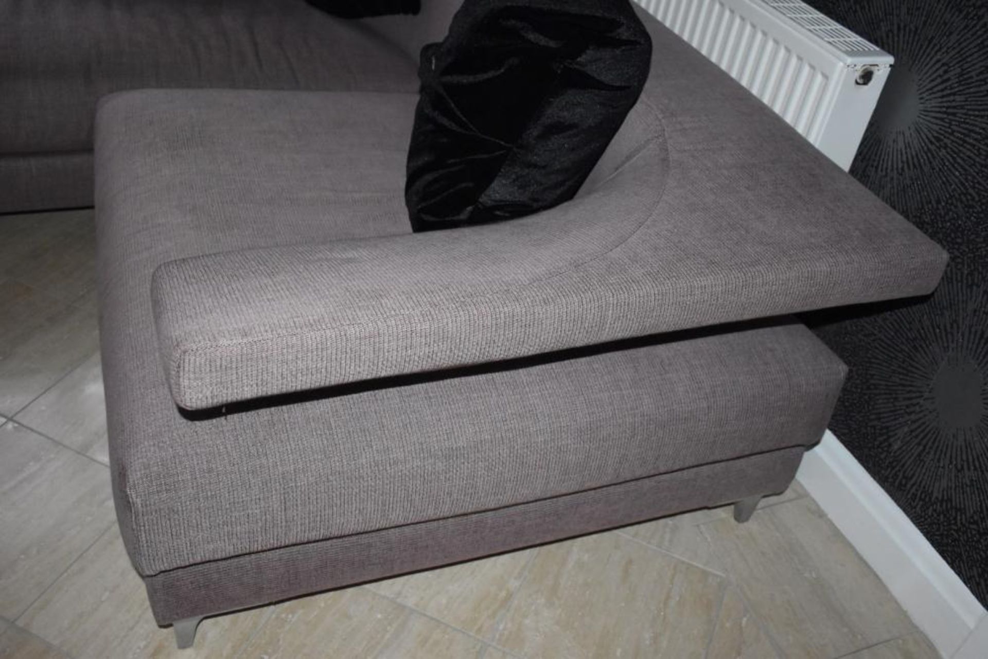 1 x SWAN Italia Corner Sofa and Ottoman finished in Light Purple - CL469 - Location: Prestwich M25 - - Image 9 of 14