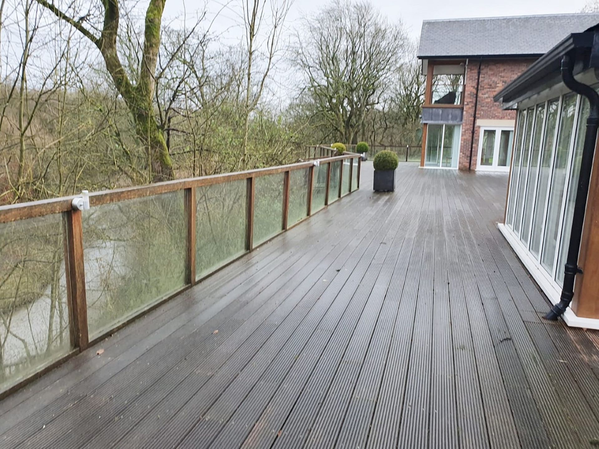 Large Quantity Of Outdoor Timber Decking & Glazed Balustrade - CL487 - Location: Wigan WN1 *NO VAT*