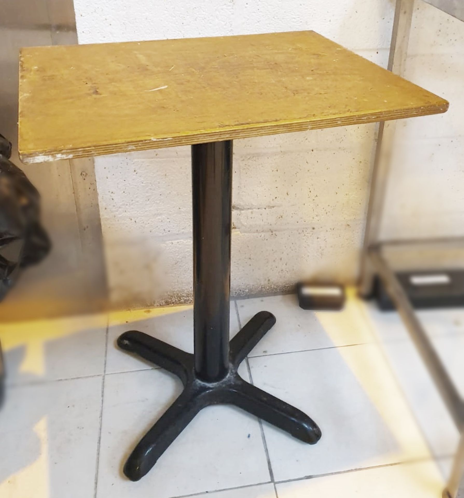 1 x Square Bistro Table - Restaurant 60 x 50 x h75 - Recently Removed From A Working Commercial