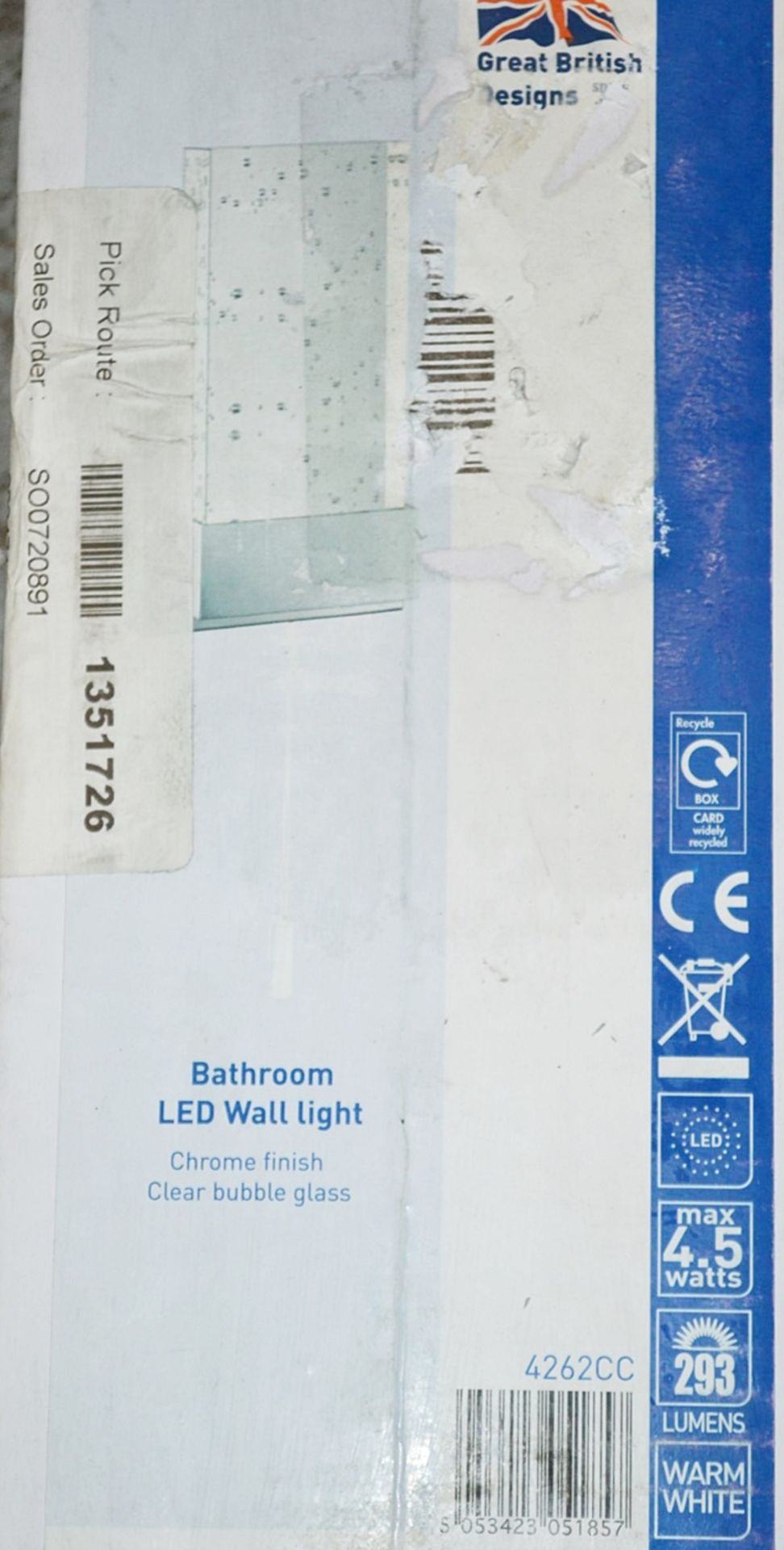 1 x Searchlight LED Bathroom Wall Light - Brand New and Boxed - 4262CC - Ref: P - CL323 - Location: