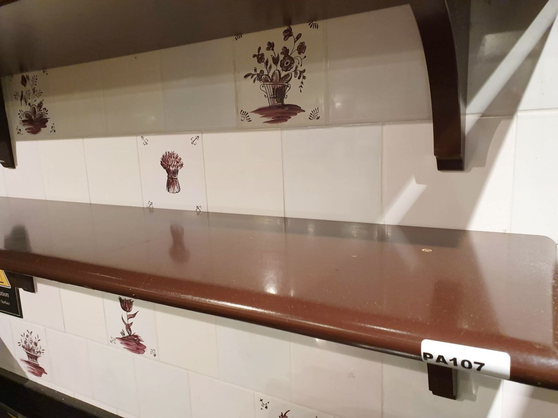 2 x Wall Mounted Wooden Shelves - W120 x D30 cms - Ref PA107 - CL463 - Location: Altrincham WA14 - Image 2 of 3