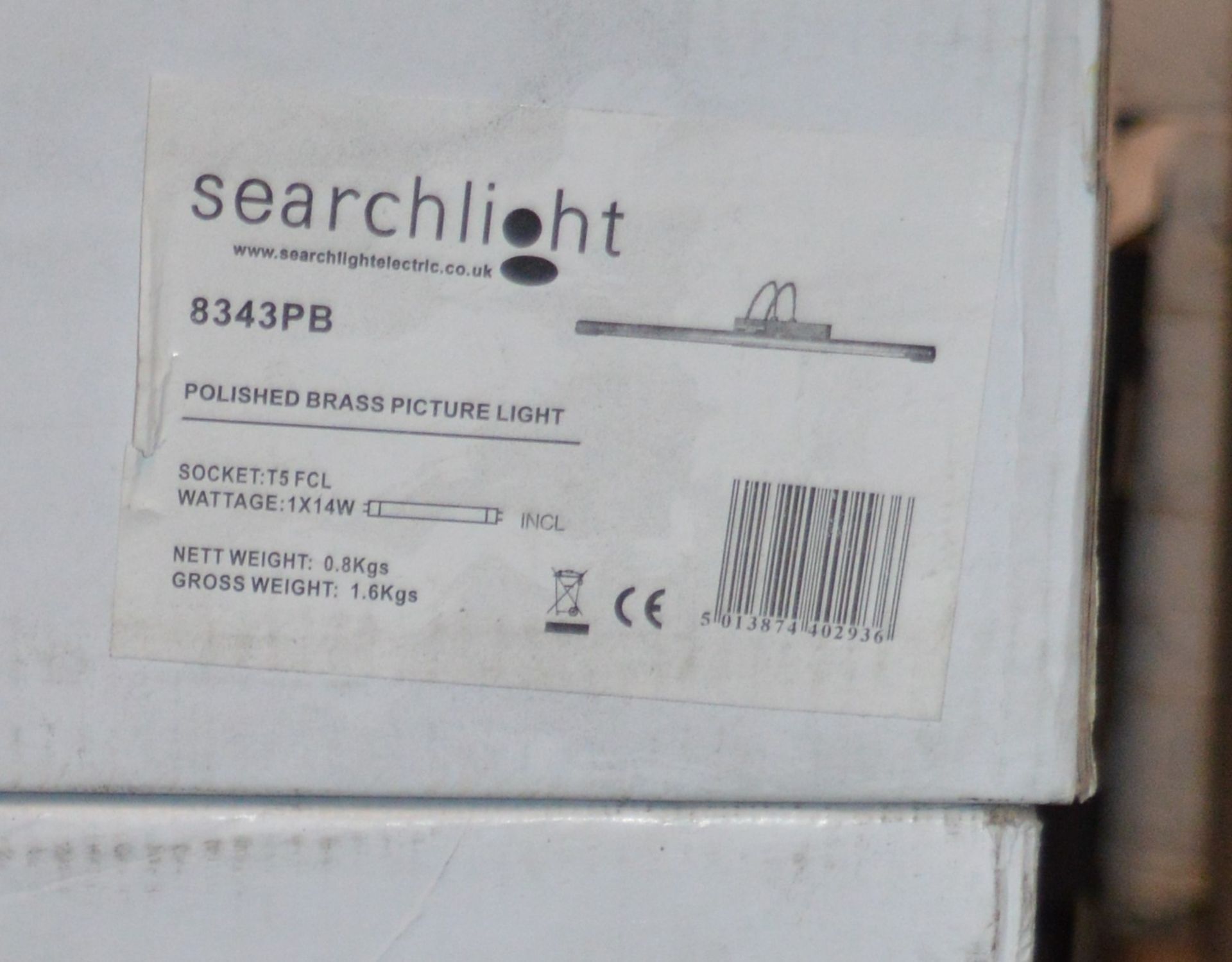 2 x Searchlight Picture Lights in Antique Brass - Product Code 8343AB - New Boxed Stock - CL323 - - Image 2 of 2