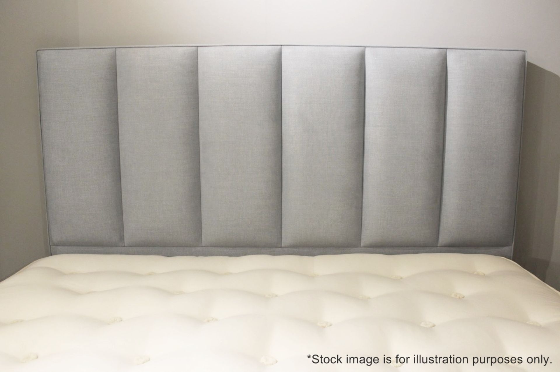 1 x VISPRING 'Ceto' Superking Headboard Richly Upholstered In A Light Beige Fabric - RRP £1,720