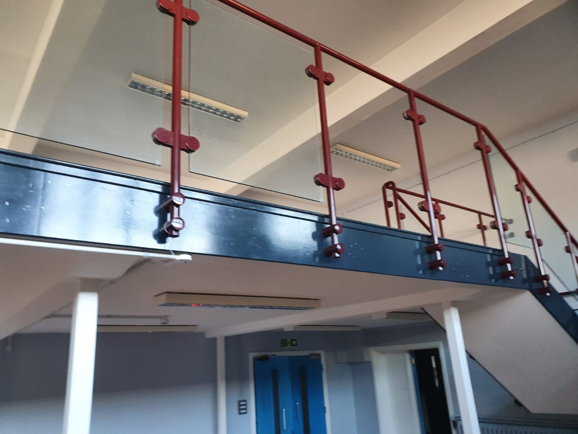 1 x Mezzanine Floor With Two Sets of Floating Stairs and Glazed Safety Panels With Hand Rails - From - Image 8 of 18