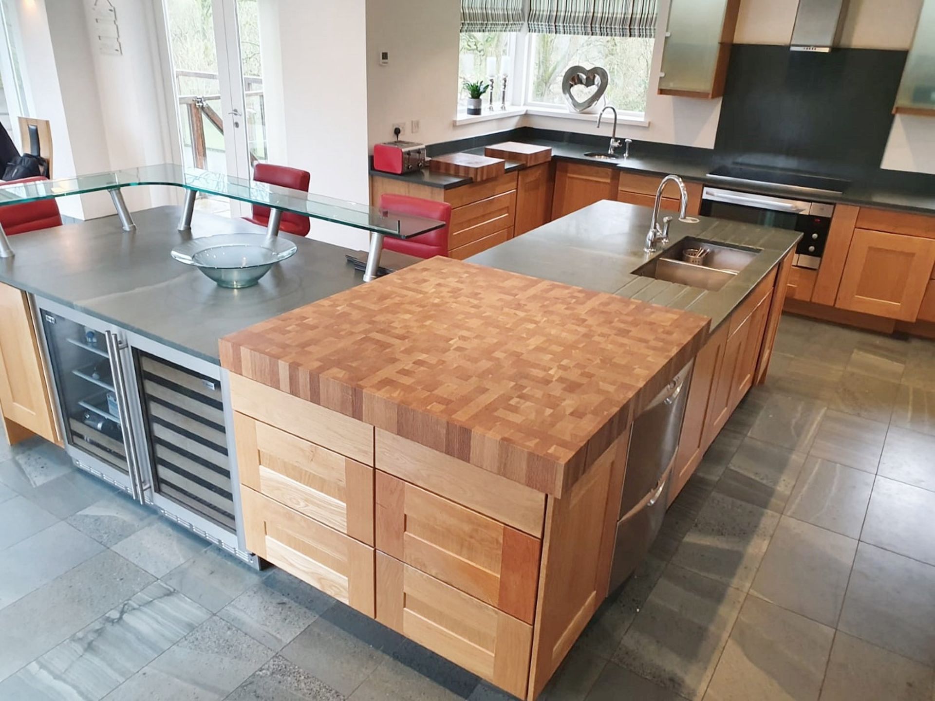 1 x Solid Oak Fitted Kitchen With Intergrated Miele Appliancess - CL487 - Location: Wigan *NO VAT* - Image 4 of 82