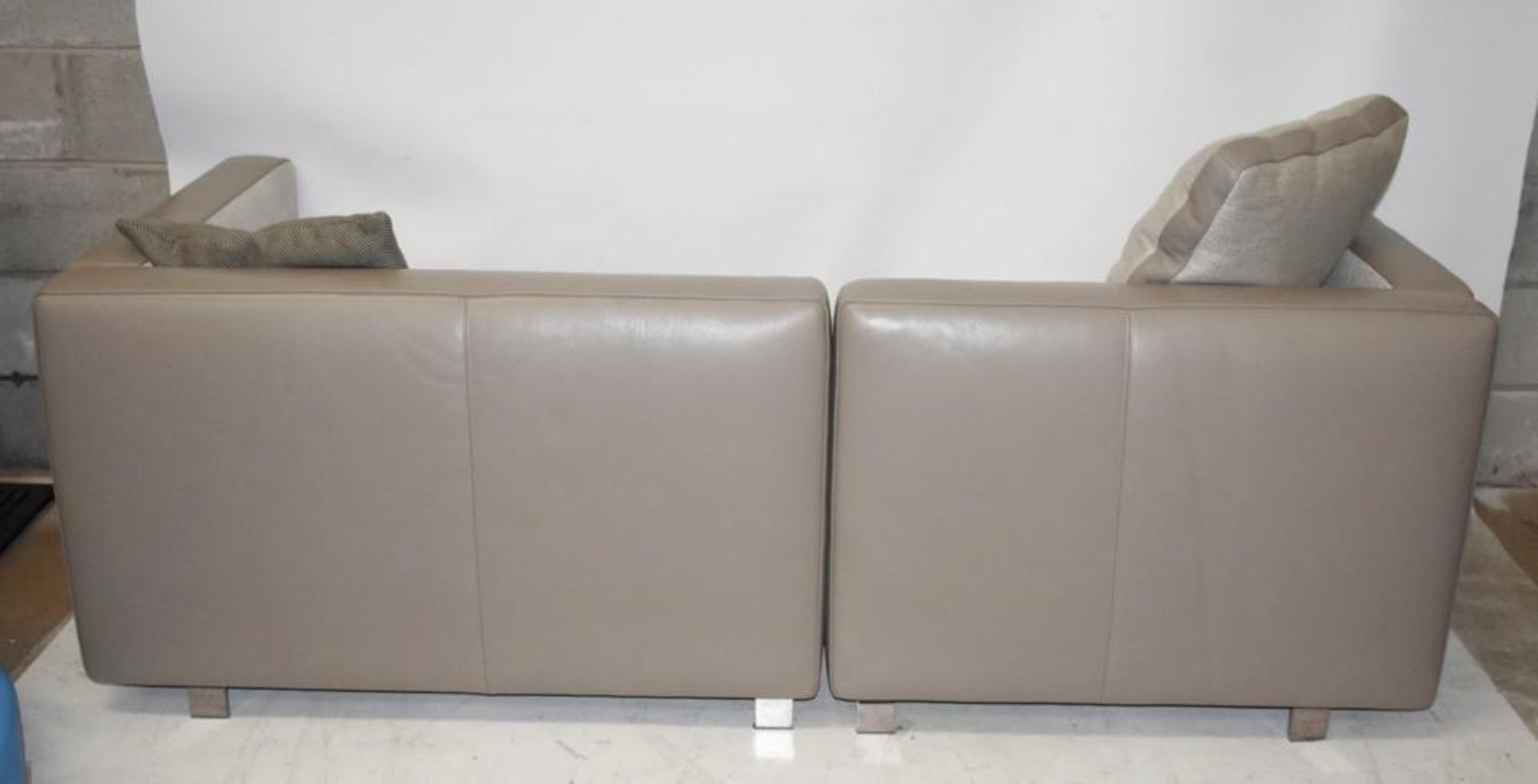 1 x POLTRONA FRAU 2-Section Modular Sofa - In Grey Fabric And Leather - Original RRP £5,639 - Image 2 of 9