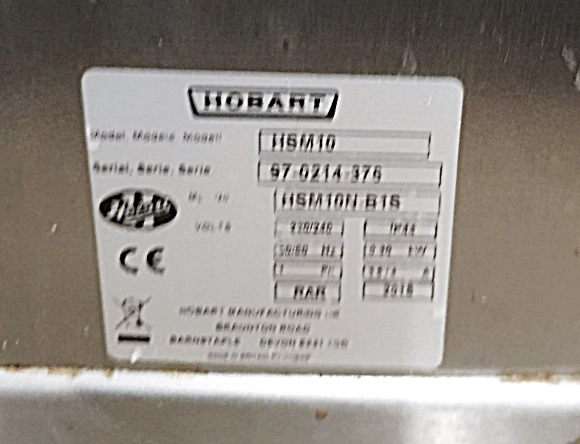 1 x Hobart HSM10-B1S 10 Litre Bench Planetary Mixer - H57.5 x W36.5 x D41.5 cms - Ref PA218 - - Image 3 of 4