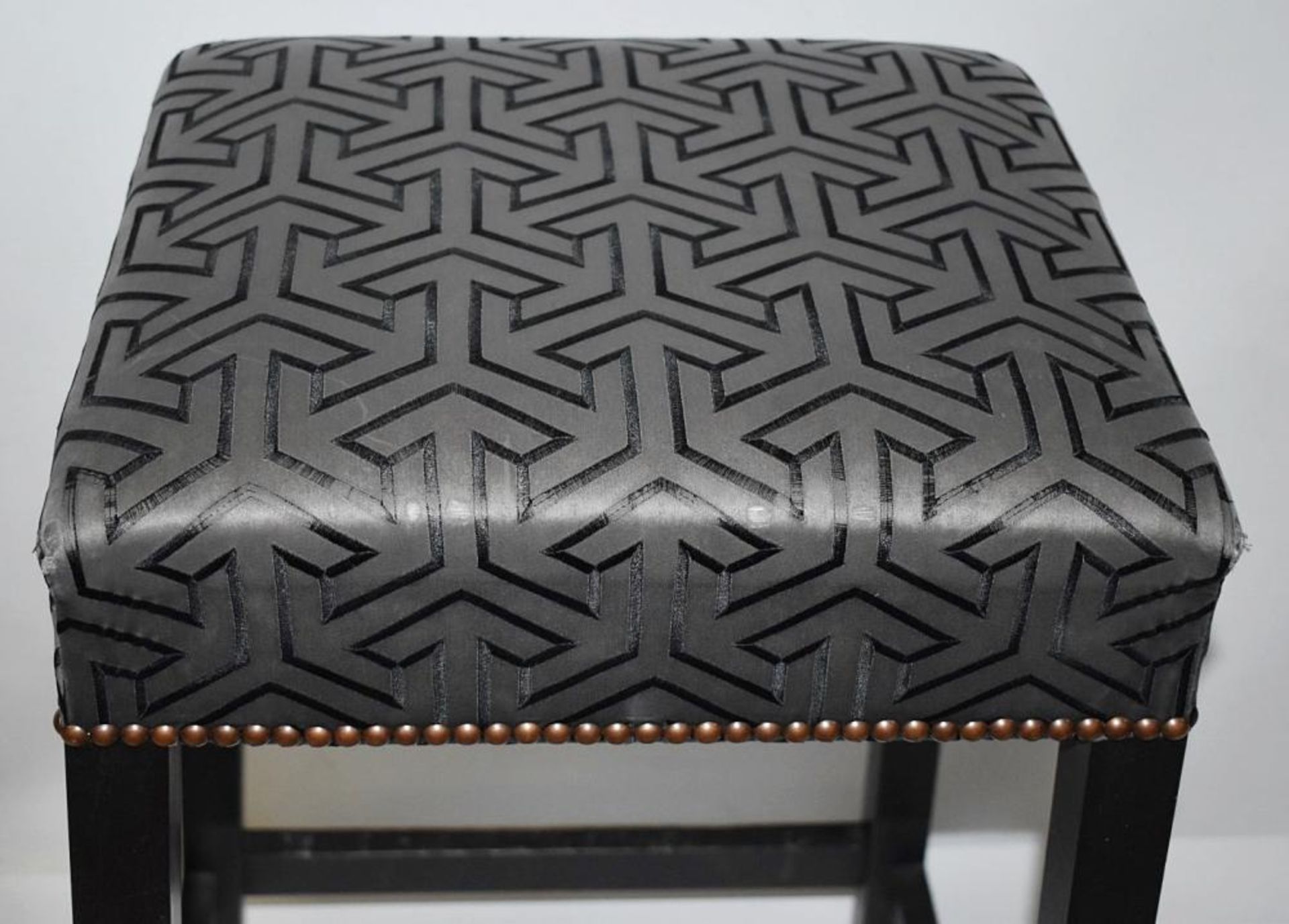 1 x Contemporary Bar Stool Upholstered In A Chic Designer Fabric - Recently Removed From A Famous De