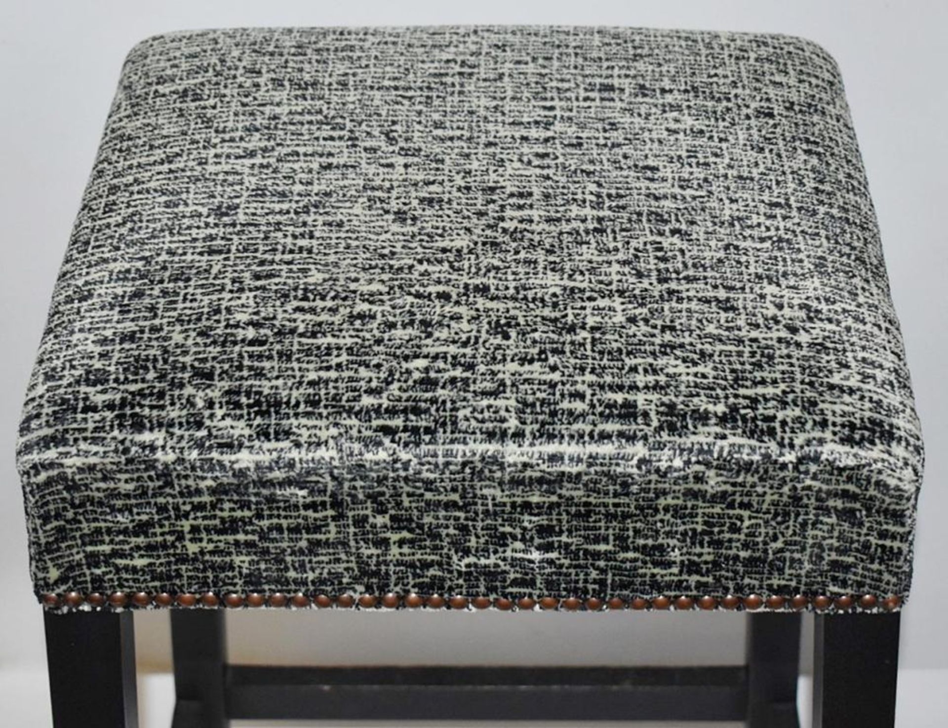 1 x Contemporary Bar Stool Upholstered In A Chic Designer Chenille Fabric - Recently Removed From A