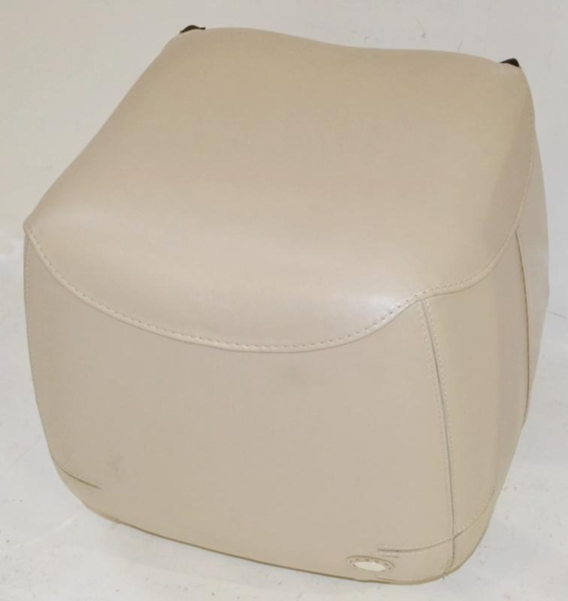 1 x Fendi 'Cat' Cream Leather Upholstered Pouffe / Ottoman - Ref: 5140500/B - Original RRP £1,779 - Image 2 of 6