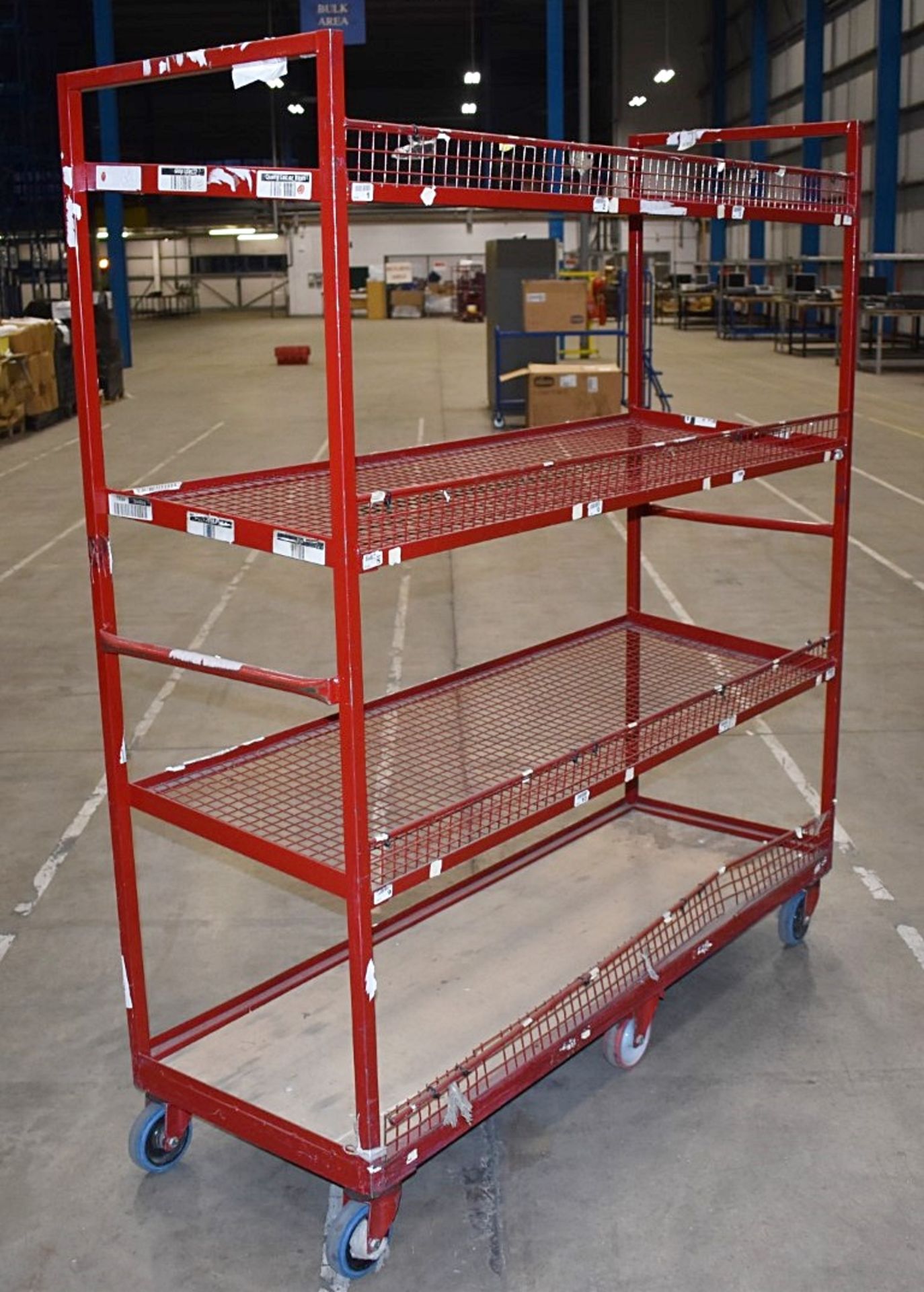 1 x Four Tier Metal Shelf Unit on Castors - Ideal For Warehouses or Offices etc - H180 x W160 x - Image 5 of 7