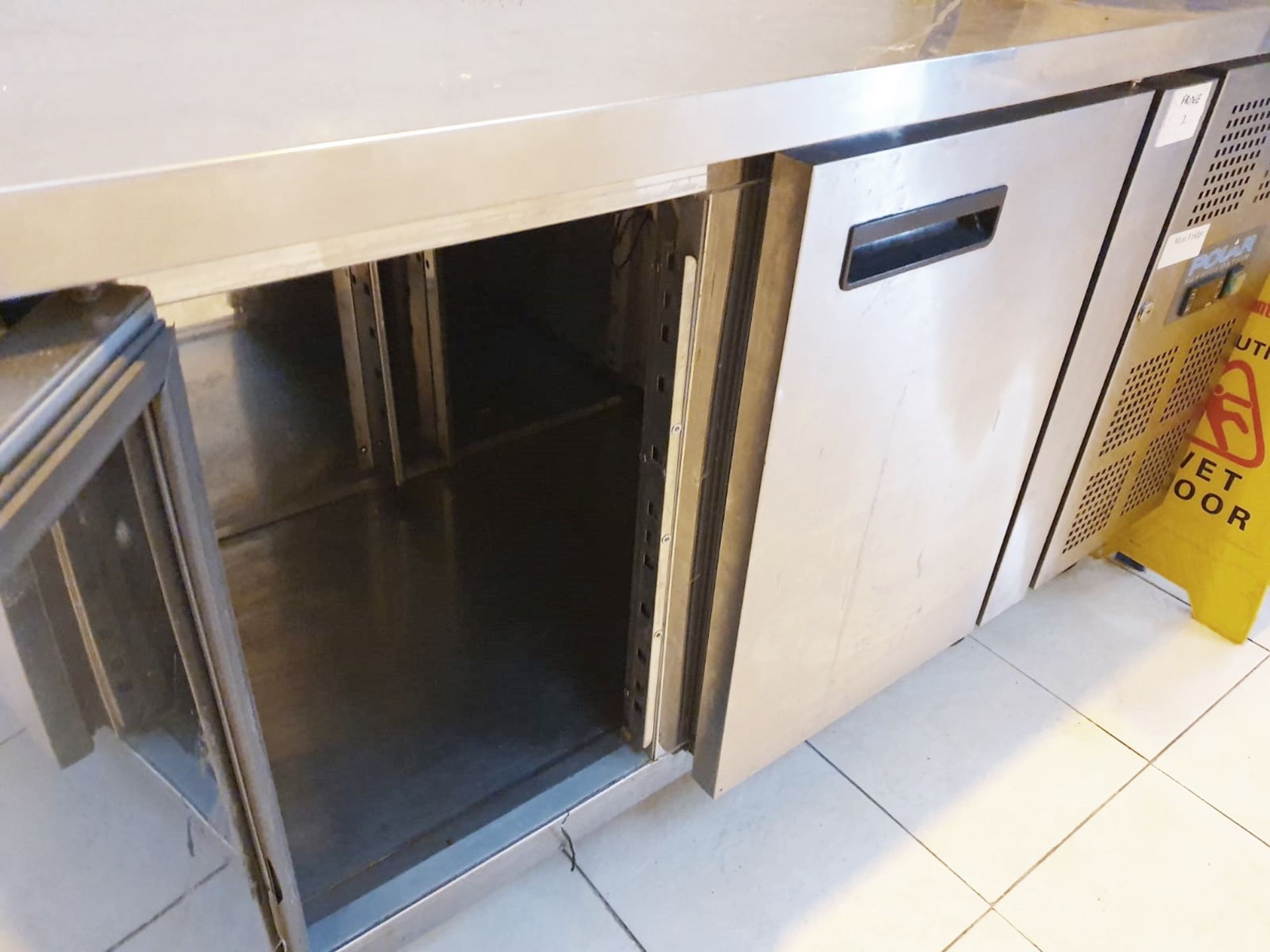 1 x Polar Stainless Steel 4-Door Counter Freezer 553 Ltr. Model: G601 **£5 Start - No Reserve** - Image 4 of 7