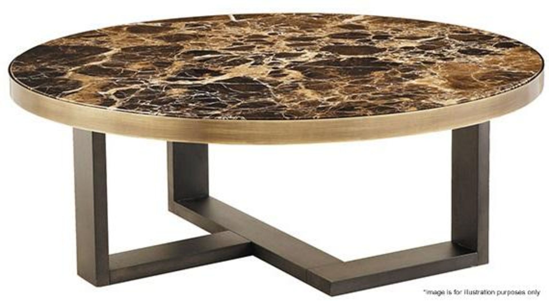 1 x SMANIA 'Moon 95' Marble Topped Low Round Table *Read Condition Report* - Image 3 of 8