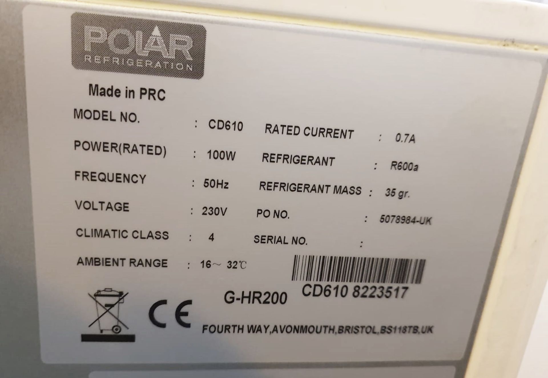 1 x Polar CD610 150 Ltr Commercial Undercounter Fridge - Recently Removed From A Working - Image 4 of 4