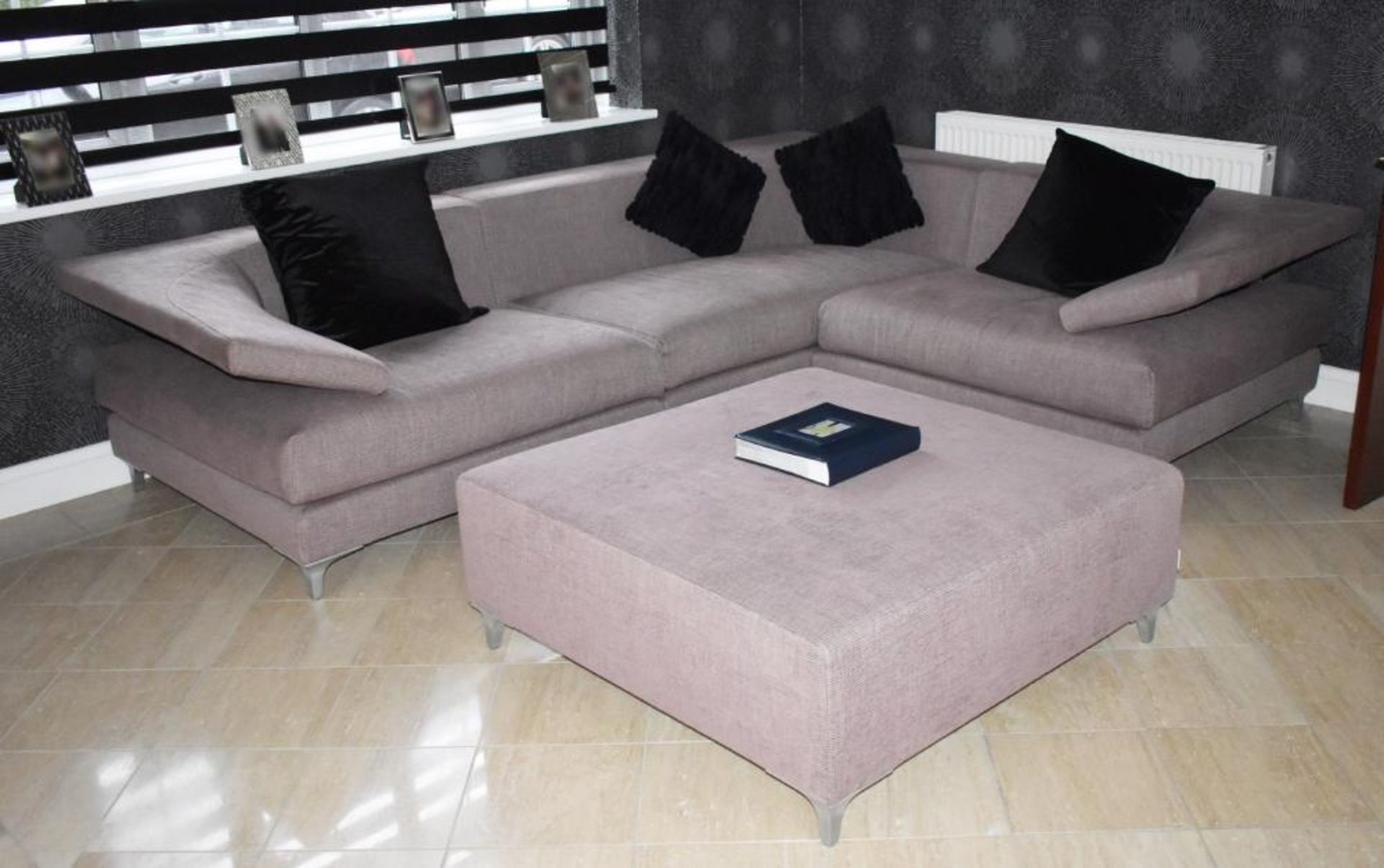 1 x SWAN Italia Corner Sofa and Ottoman finished in Light Purple - CL469 - Location: Prestwich M25 - - Image 13 of 14